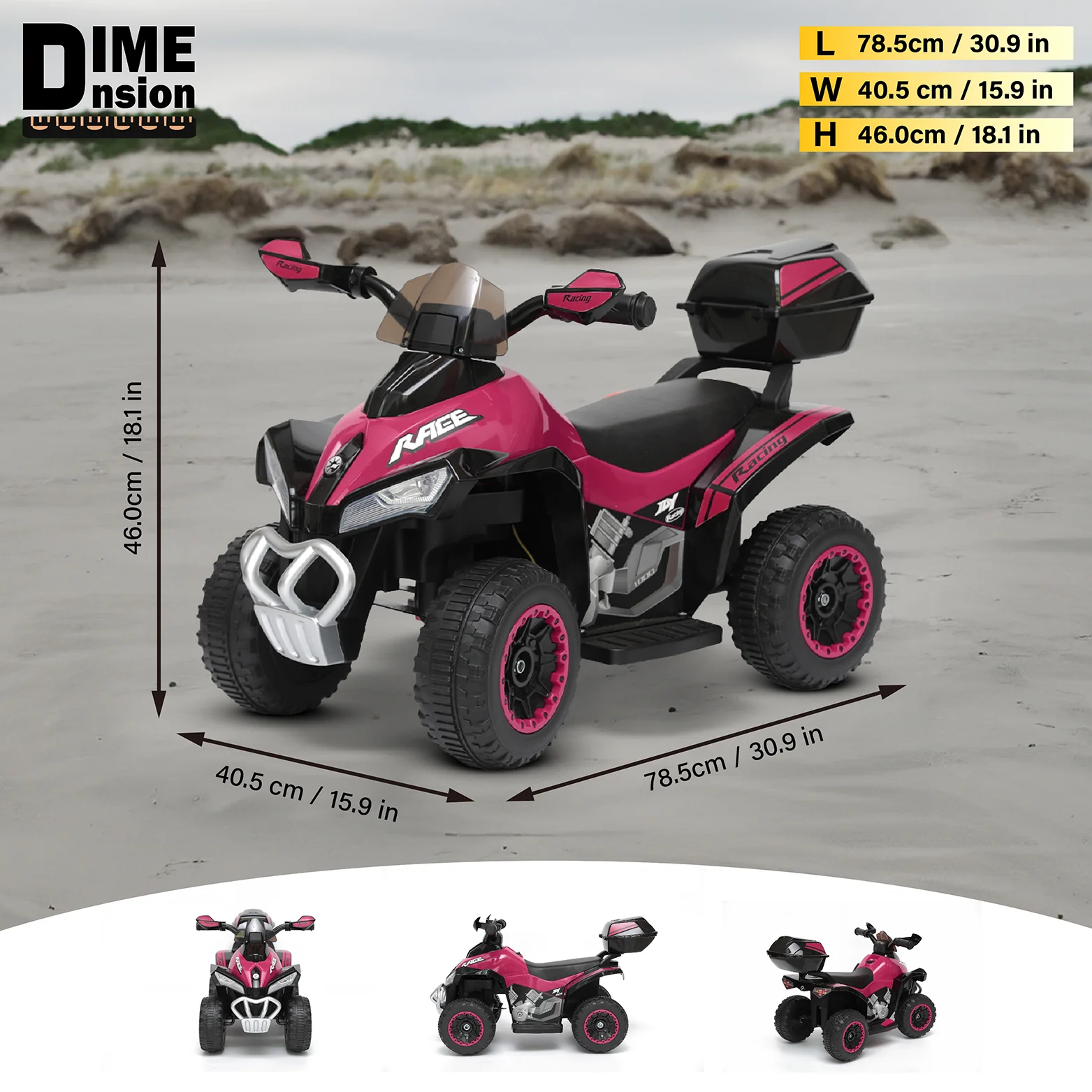 VOLTZ TOYS Kids Ride-On ATV Quad – 6V Battery Electric Four-Wheeler with LED Lights, Storage, 3KM/H, Ages 18+ Months - Image 10