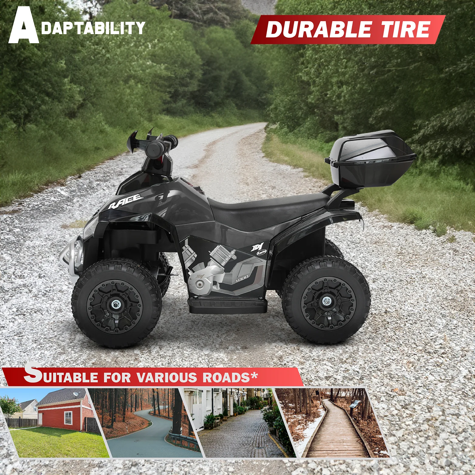 VOLTZ TOYS Kids Ride-On ATV Quad – 6V Battery Electric Four-Wheeler with LED Lights, Storage, 3KM/H, Ages 18+ Months - Image 5