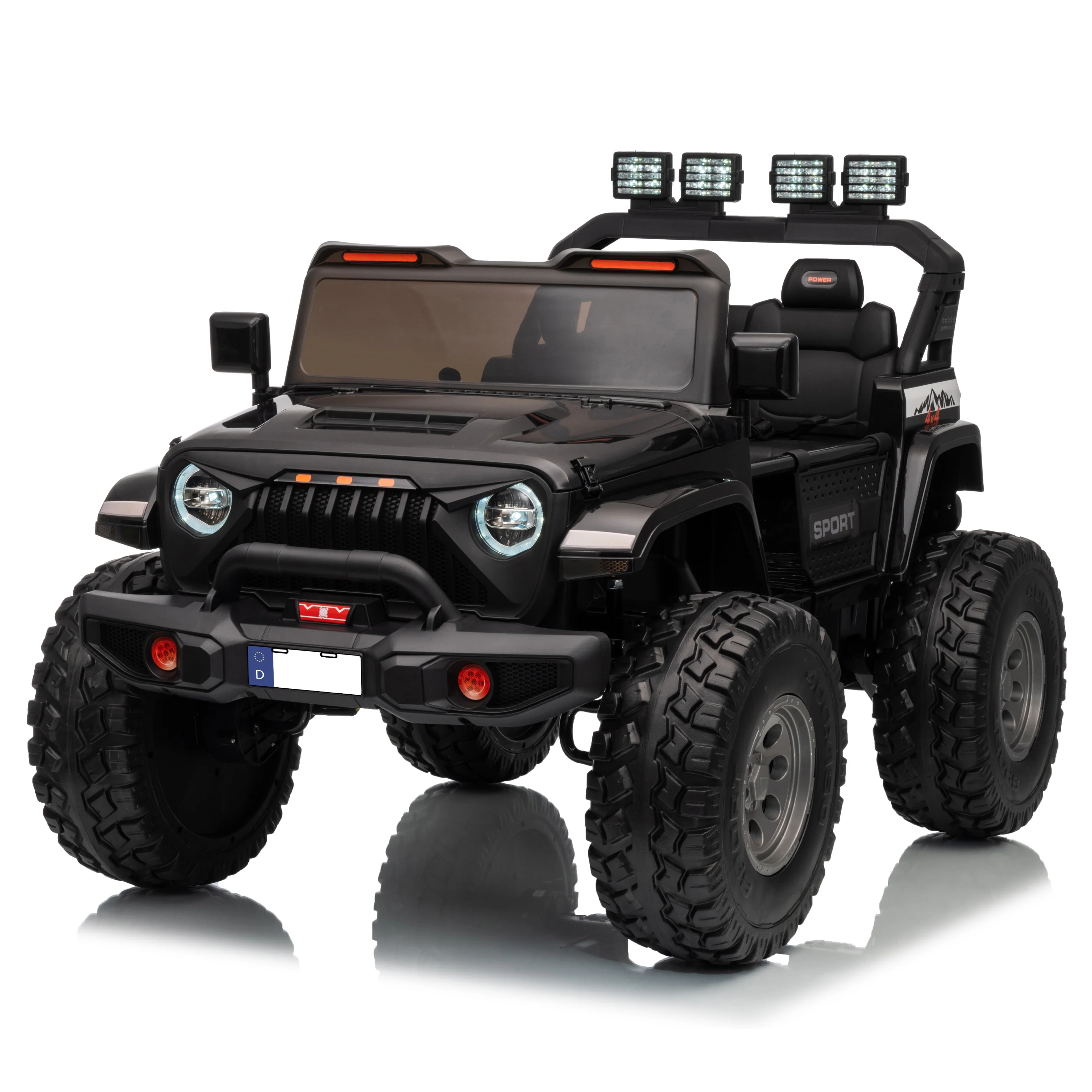 Muncher Jeep 24V 2-Seater Kids Ride-On Off-Road Vehicle – 4 Motors, EVA Wheels, LED Lights & Expandable Cabin - Image 12