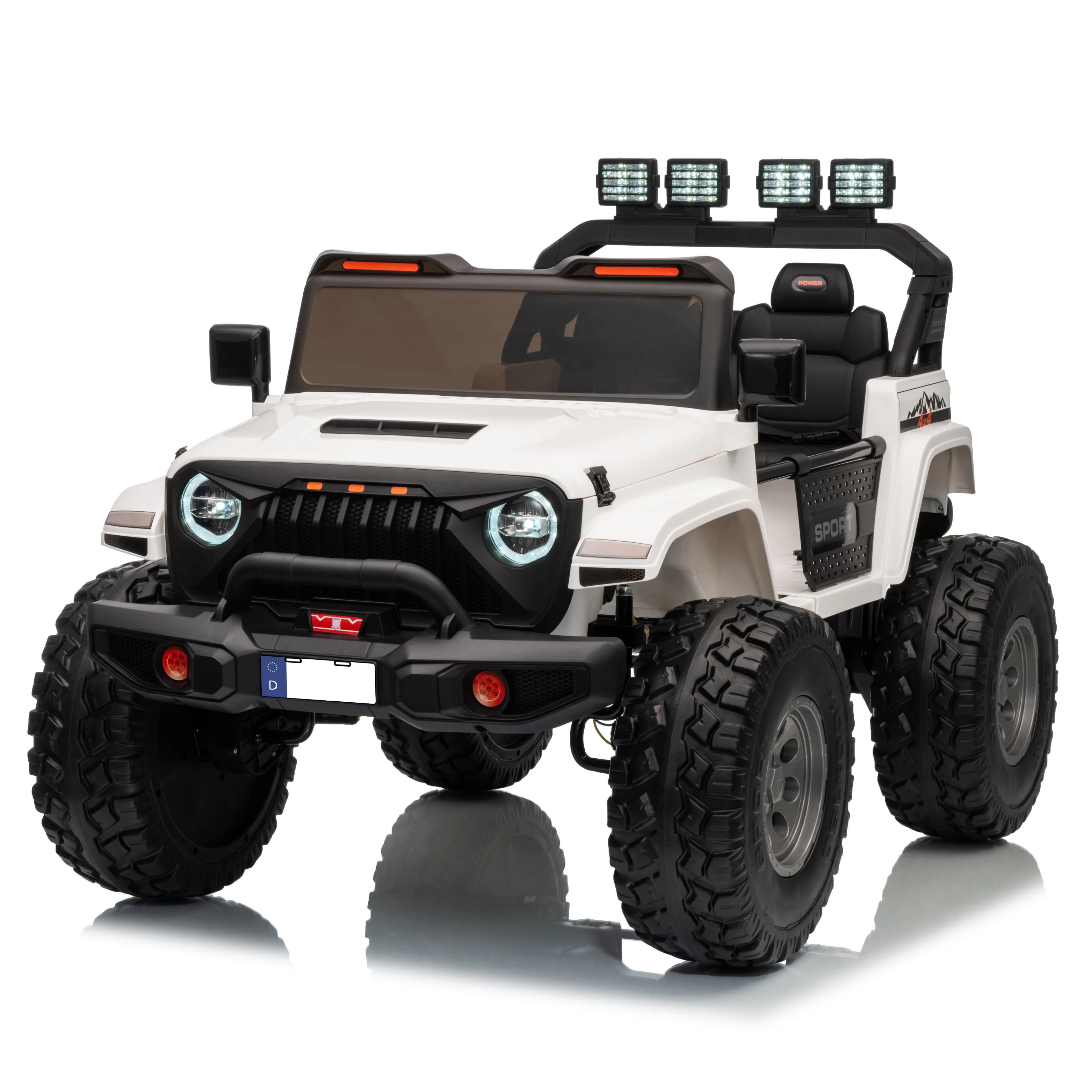 Muncher Jeep 24V 2-Seater Kids Ride-On Off-Road Vehicle – 4 Motors, EVA Wheels, LED Lights & Expandable Cabin - Image 13