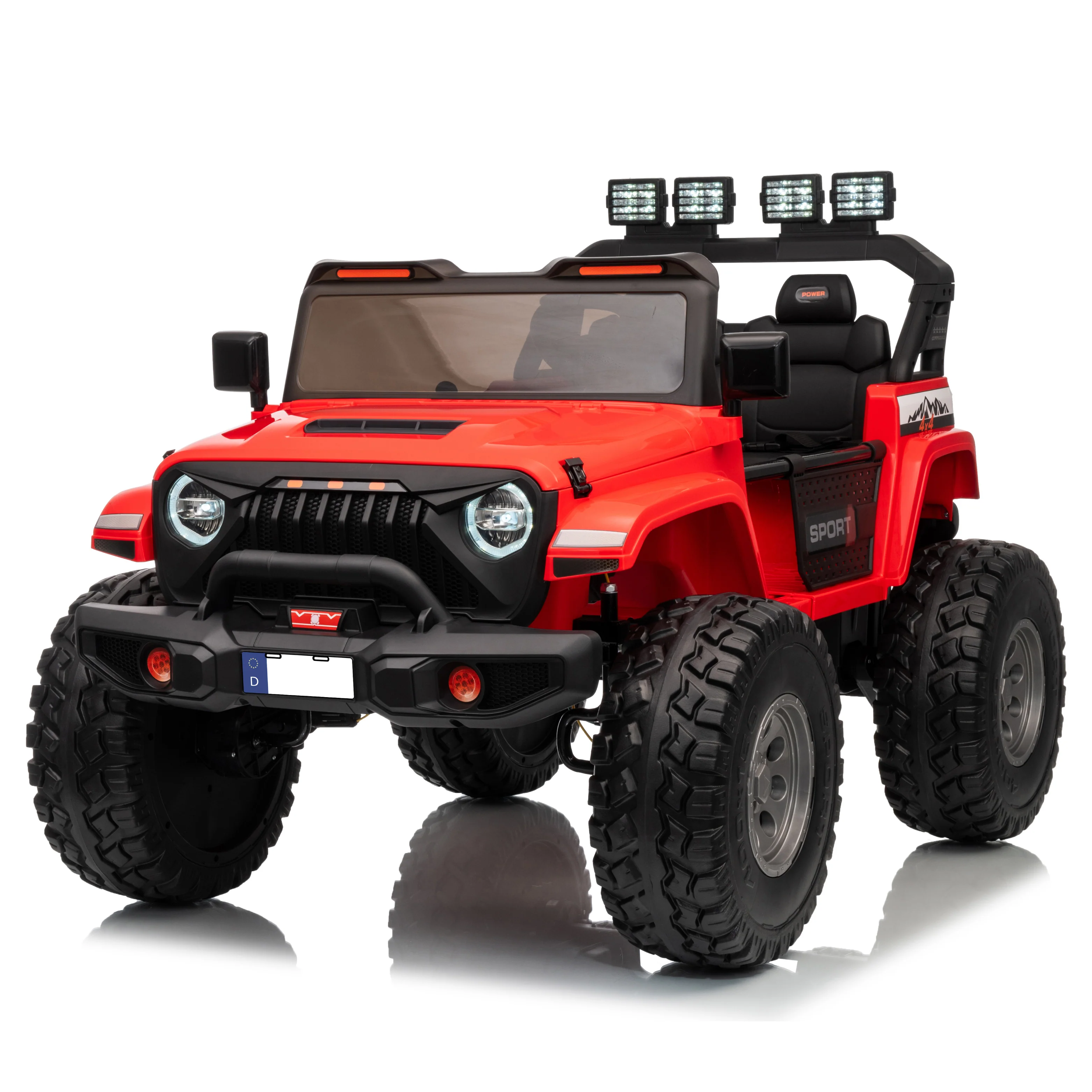Muncher Jeep 24V 2-Seater Kids Ride-On Off-Road Vehicle – 4 Motors, EVA Wheels, LED Lights & Expandable Cabin - Image 14