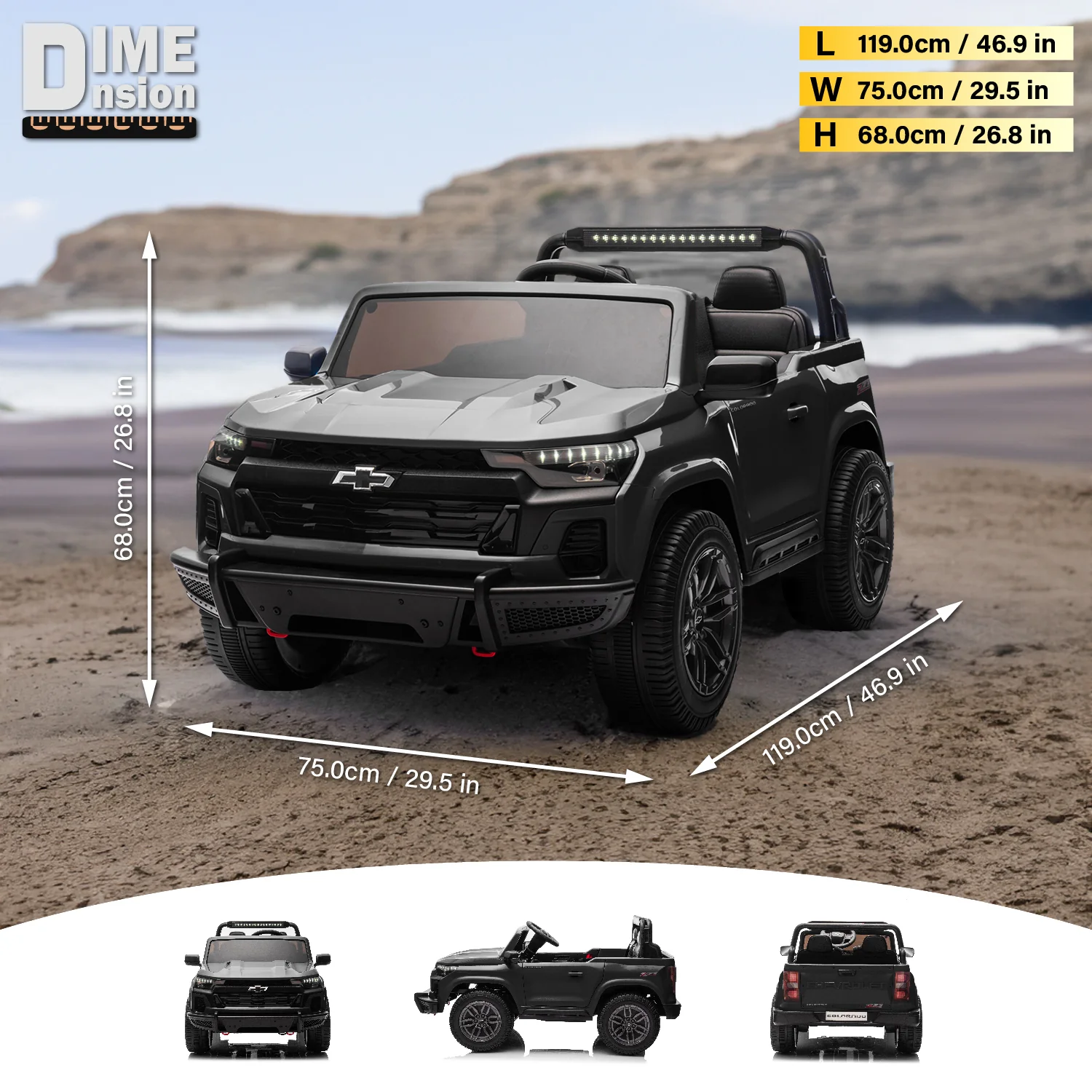 Chevrolet Colorado 24V Ride-On Truck for Kids by Voltz Toys – Licensed 2 Seater Electric Pickup with Remote & MP3 (ZR2 & Z71 Styles) - Image 11