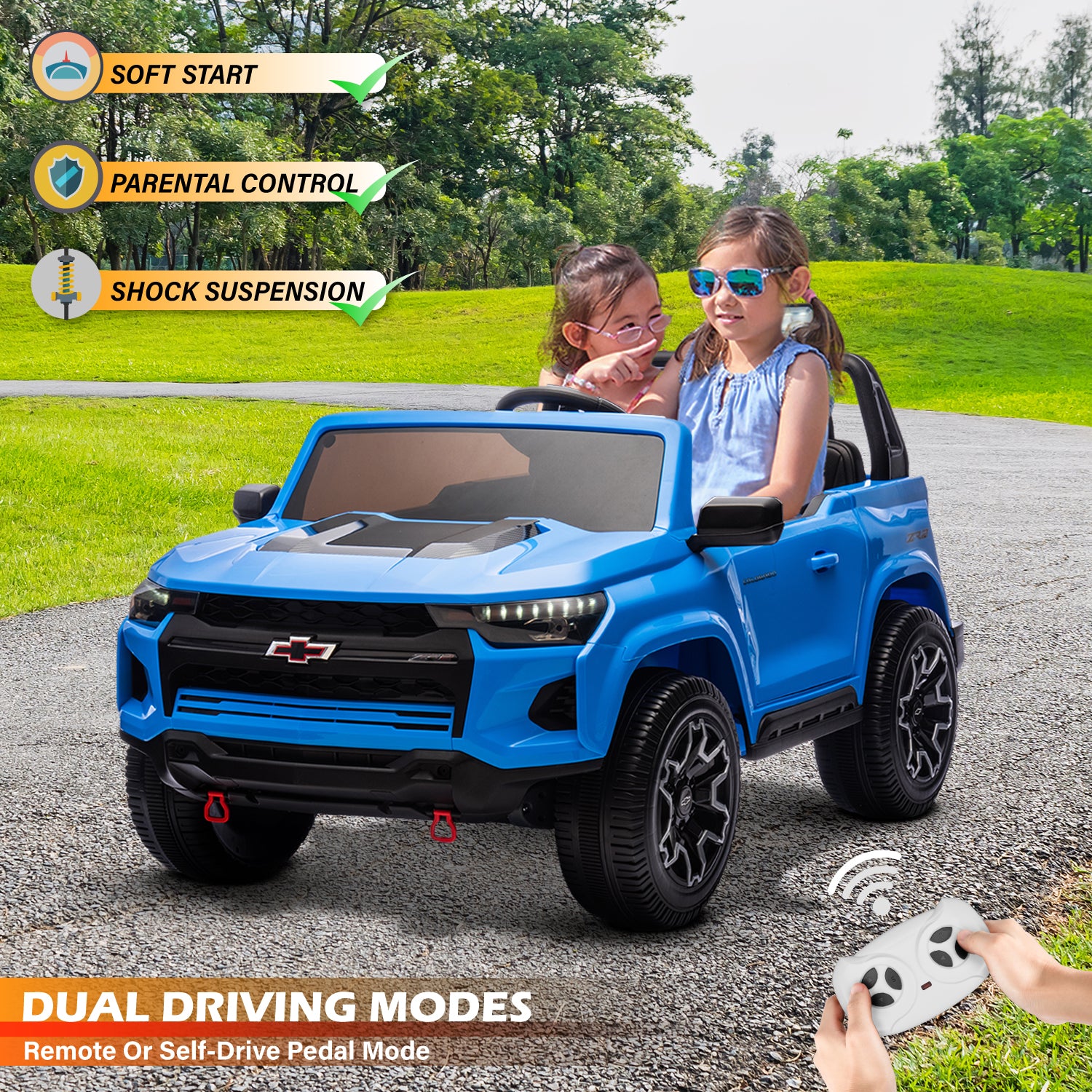 Chevrolet Colorado 24V Ride-On Truck for Kids by Voltz Toys – Licensed 2 Seater Electric Pickup with Remote & MP3 (ZR2 & Z71 Styles) - Image 16