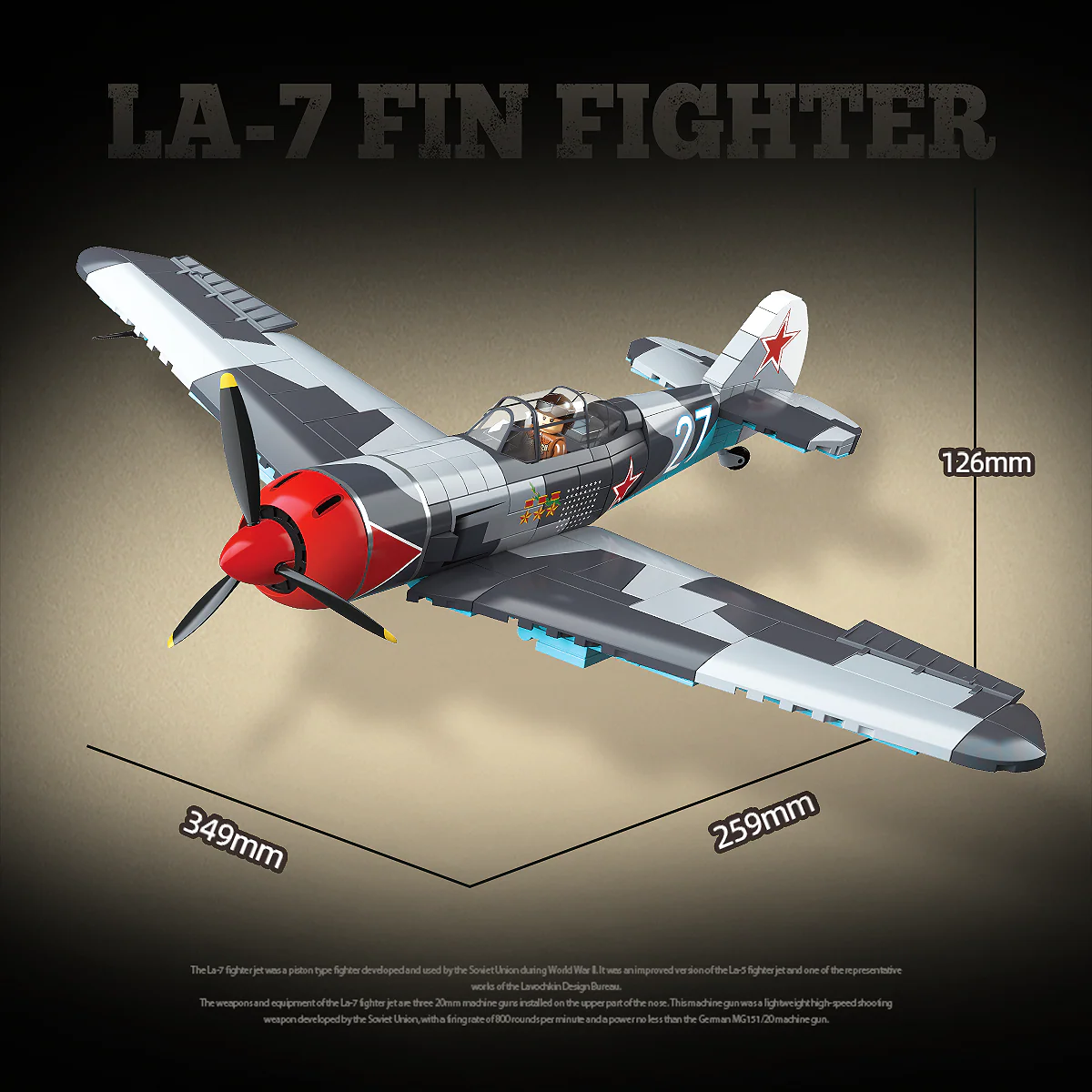 LA-7 Fin Fighetr - 638Pcs - Image 3