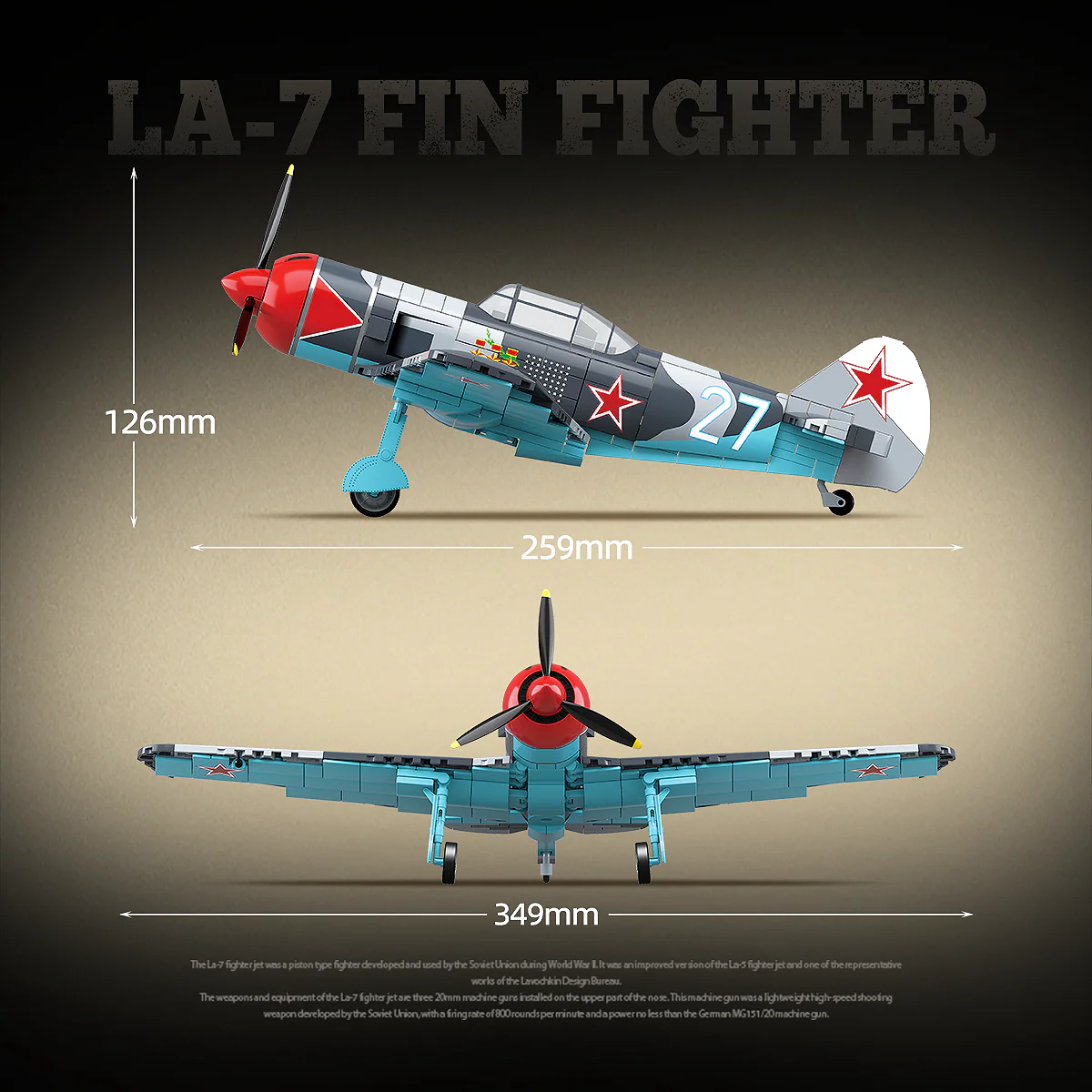 LA-7 Fin Fighetr - 638Pcs - Image 5