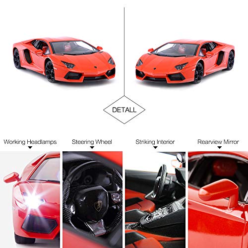 Lamborghini Aventador LP700-4 RC Car 1/14 Scale Licensed Remote Control Toy Car with Working Lights by Rastar - Image 4
