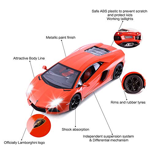Lamborghini Aventador LP700-4 RC Car 1/14 Scale Licensed Remote Control Toy Car with Working Lights by Rastar - Image 5