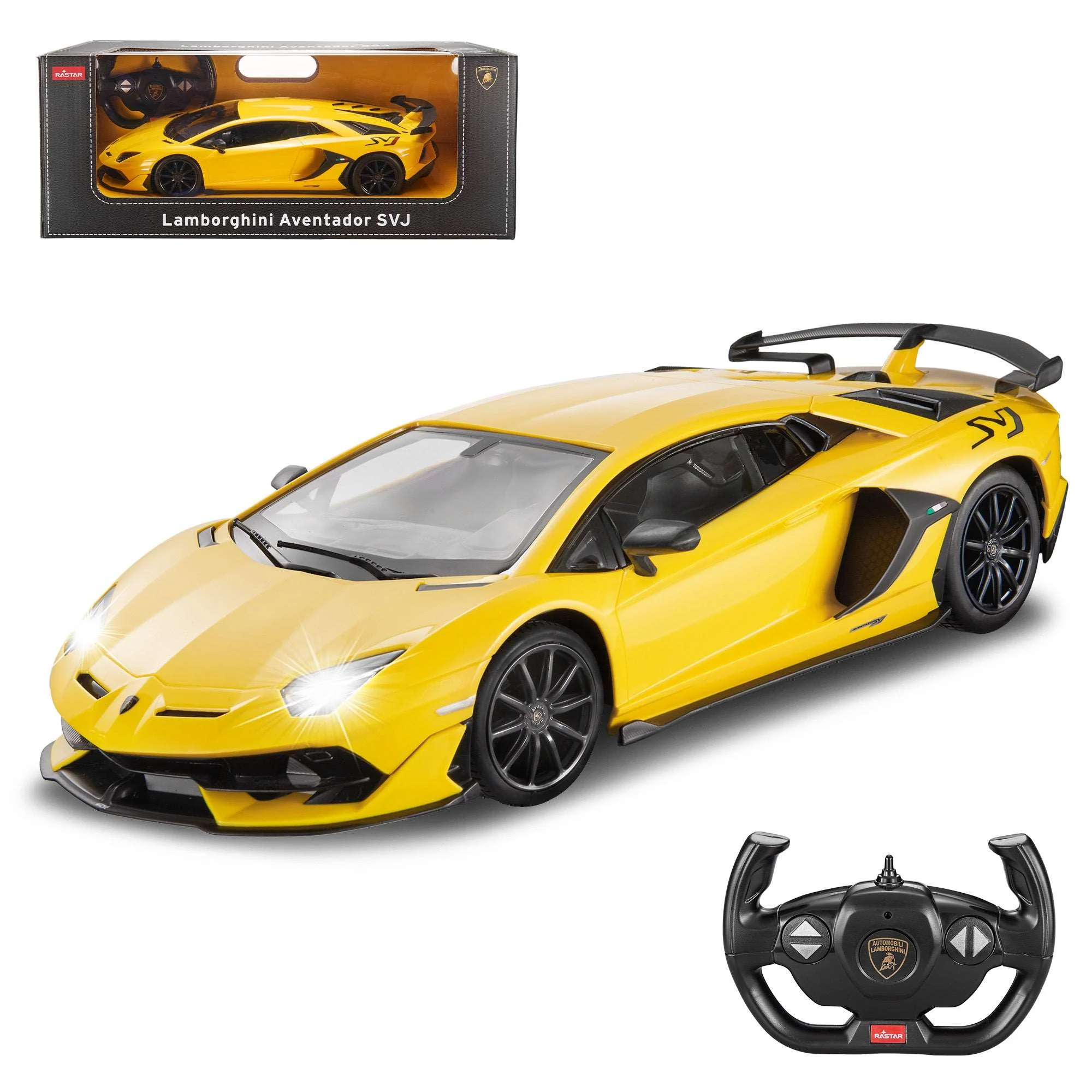 Lamborghini Aventador SVJ RC Car 1/14 Scale Licensed Remote Control Toy Car with Working Lights, Rastar