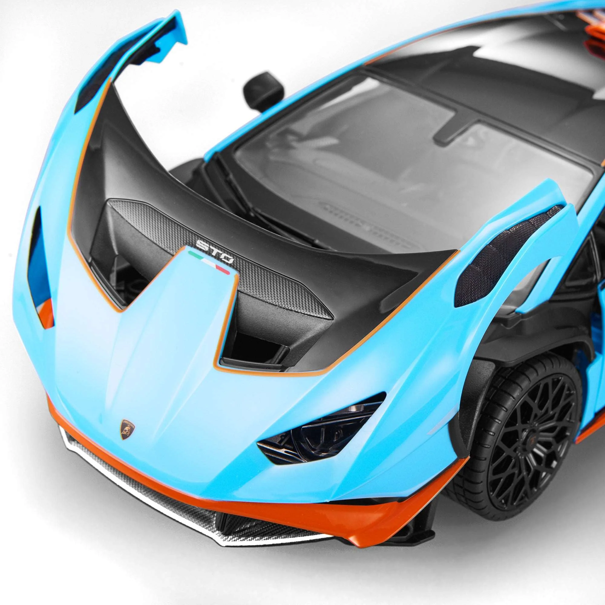 Lamborghini Huracan STO RC Car 1/14 Scale Licensed Remote Control Toy Car with Open Doors and Working Lights by Rastar - Image 11