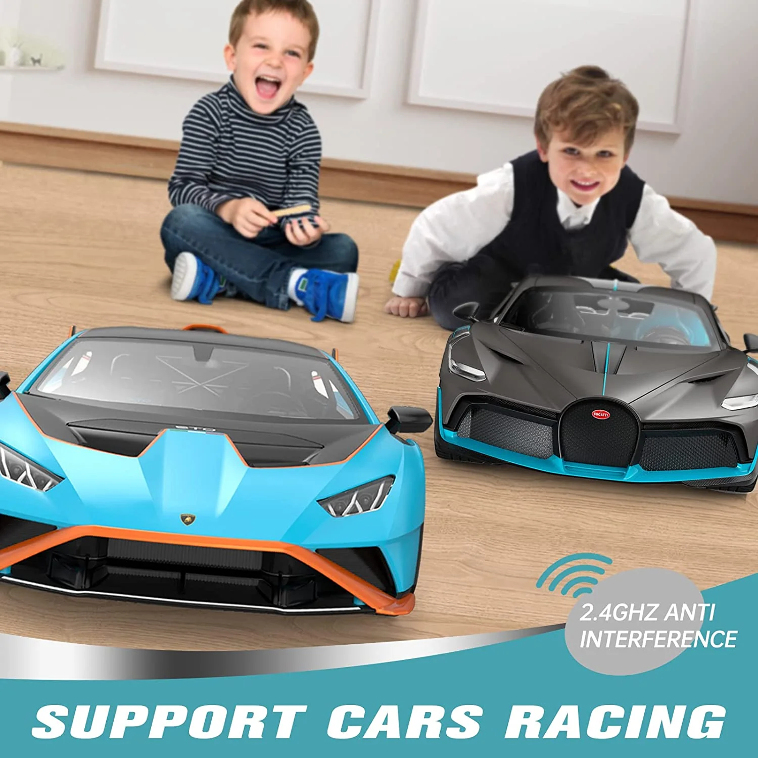 Lamborghini Huracan STO RC Car 1/14 Scale Licensed Remote Control Toy Car with Open Doors and Working Lights by Rastar - Image 7