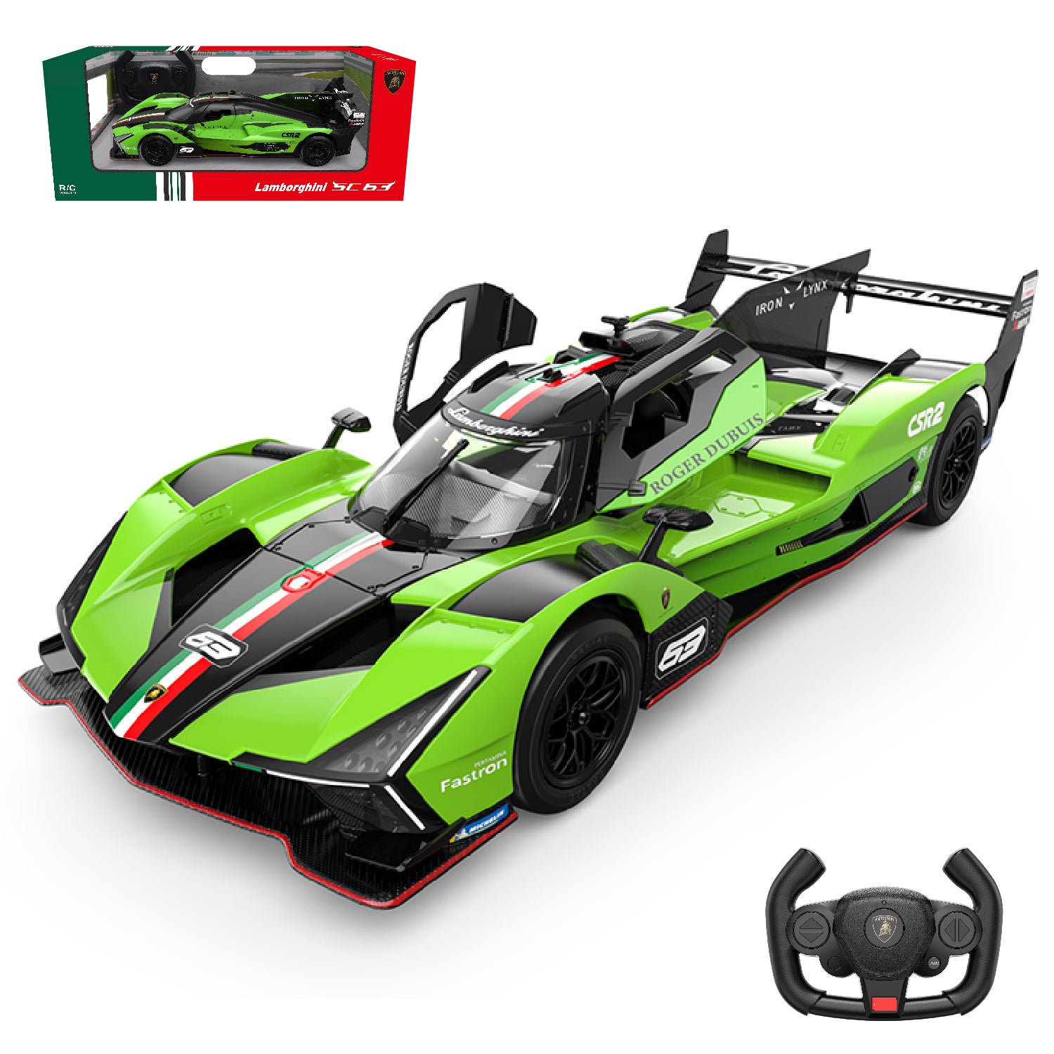 Lamborghini SC63 LMDH RC Car 1/14 Scale Licensed Remote Control Toy Car by Rastar