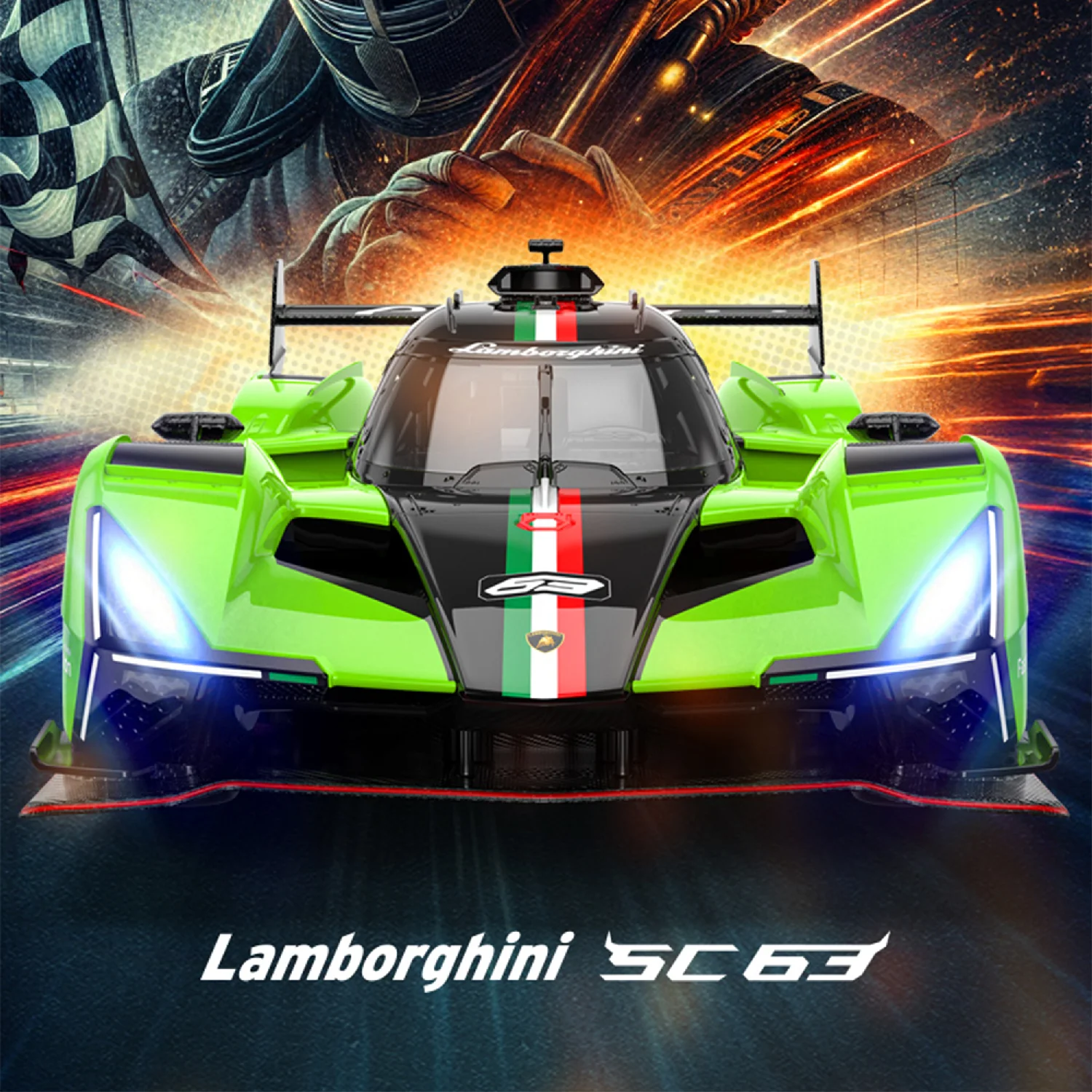 Lamborghini SC63 LMDH RC Car 1/14 Scale Licensed Remote Control Toy Car by Rastar - Image 7
