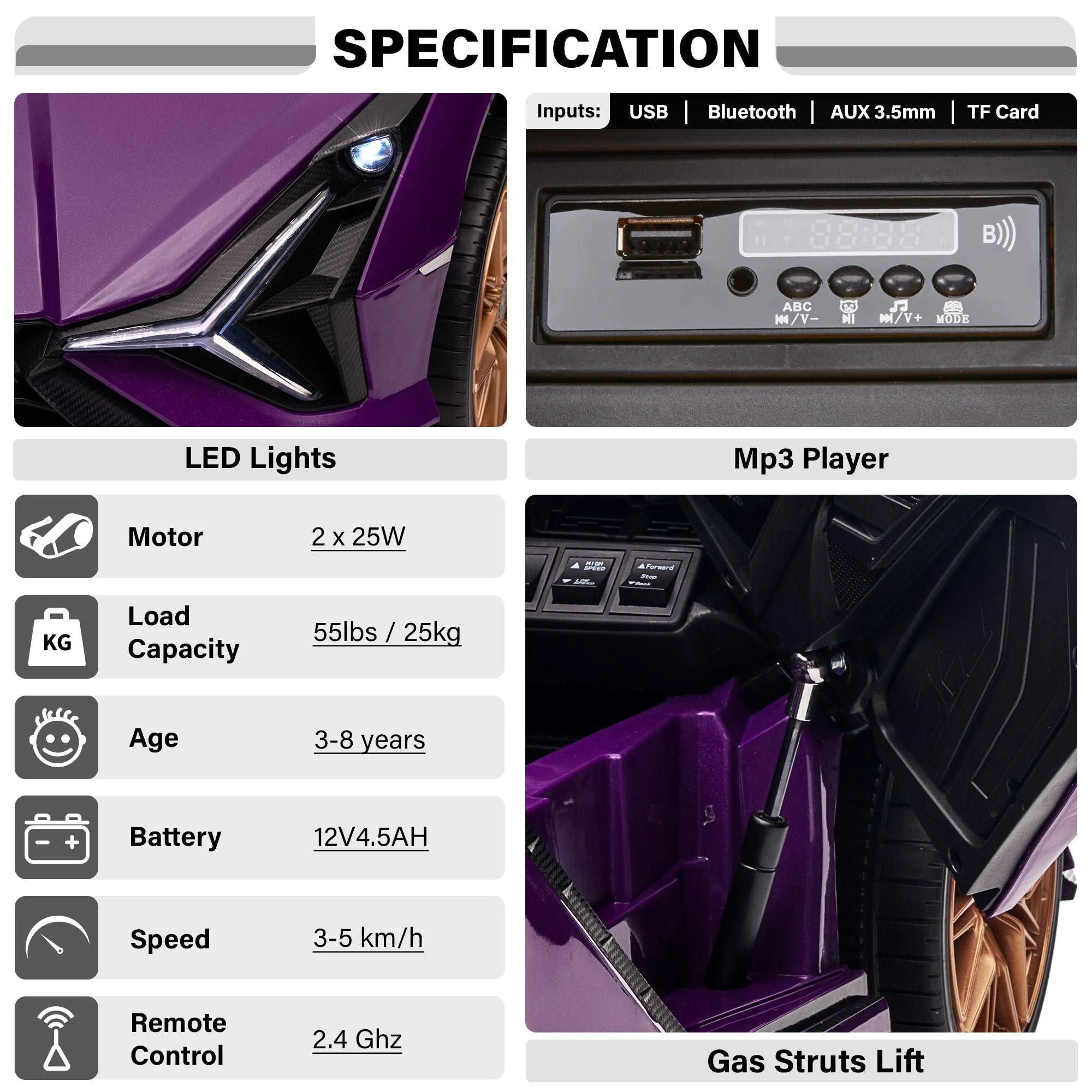 Lamborghini SIAN FKP 37 12V Ride on Car with Scissor Doors and Remote Control, Licensed - Image 5
