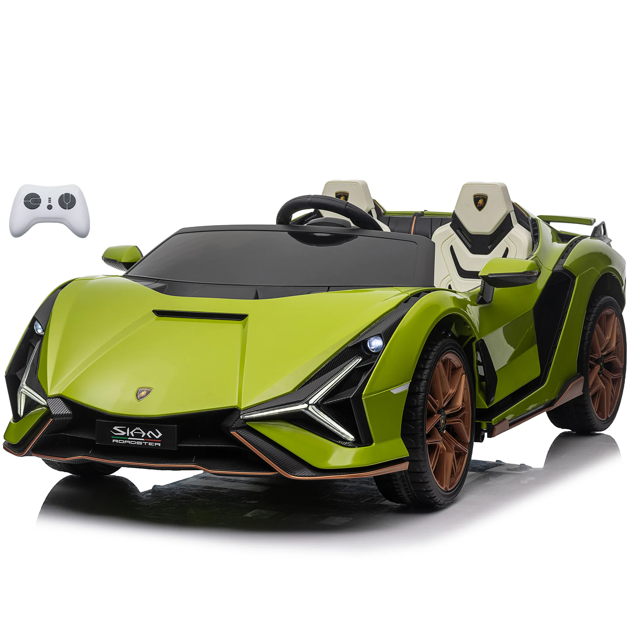 Lamborghini SIAN 24V 2 Seater Ride on Car for Kids with 4WD, Remote Control, EVA Wheels, Open Doors, Storage, Leather Seat, LED Lights & Music - Image 10