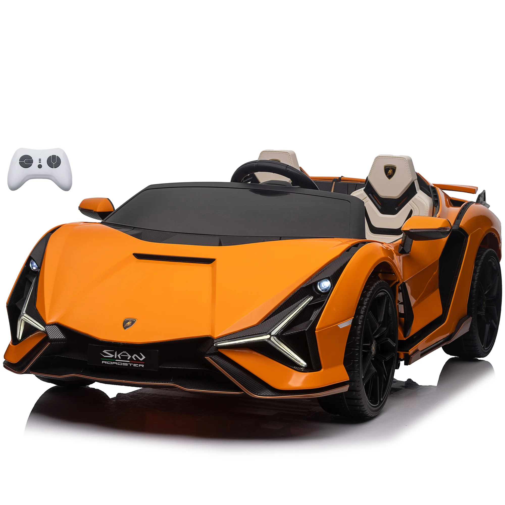 Lamborghini SIAN 24V 2 Seater Ride on Car for Kids with 4WD, Remote Control, EVA Wheels, Open Doors, Storage, Leather Seat, LED Lights & Music - Image 11