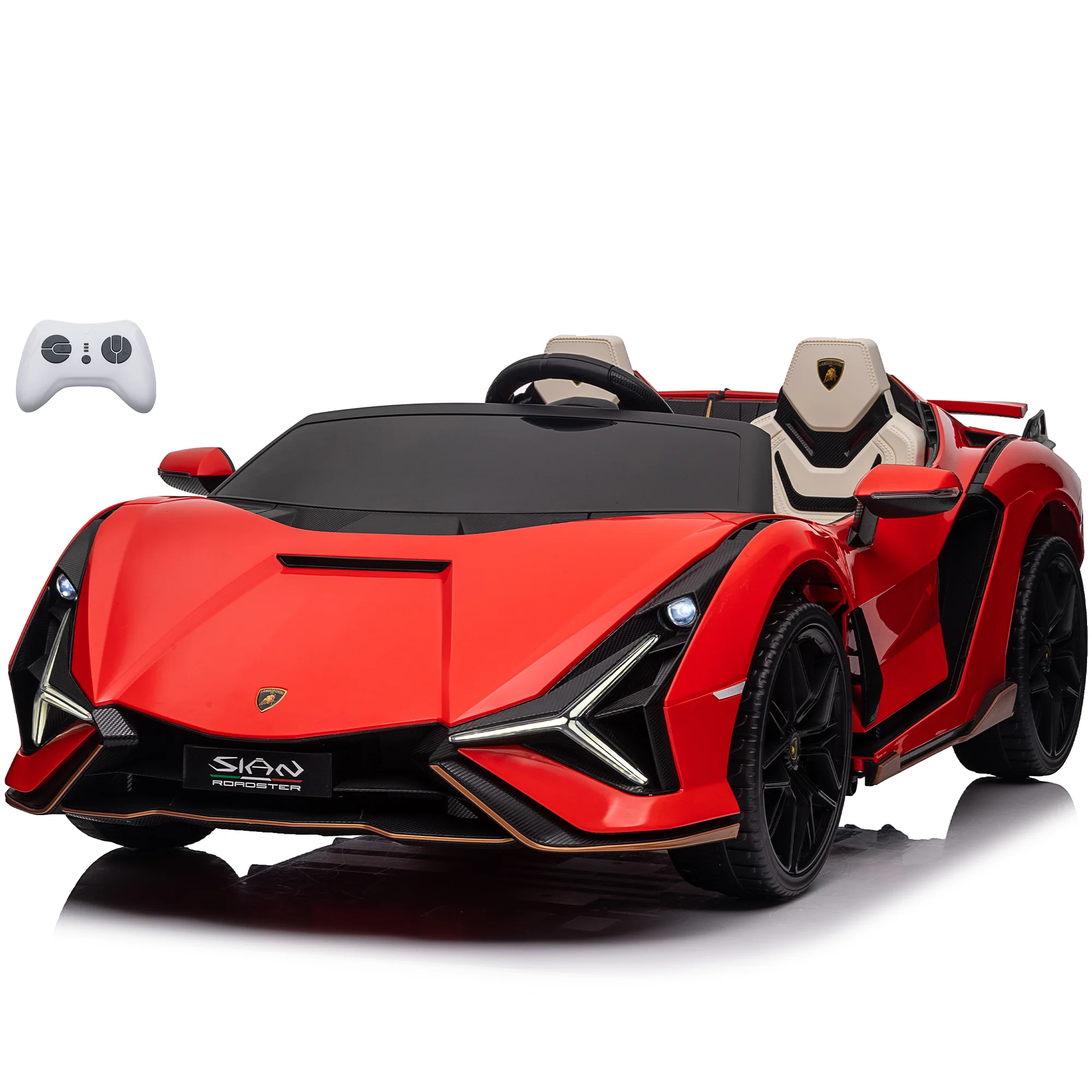 Lamborghini SIAN 24V 2 Seater Ride on Car for Kids with 4WD, Remote Control, EVA Wheels, Open Doors, Storage, Leather Seat, LED Lights & Music - Image 12