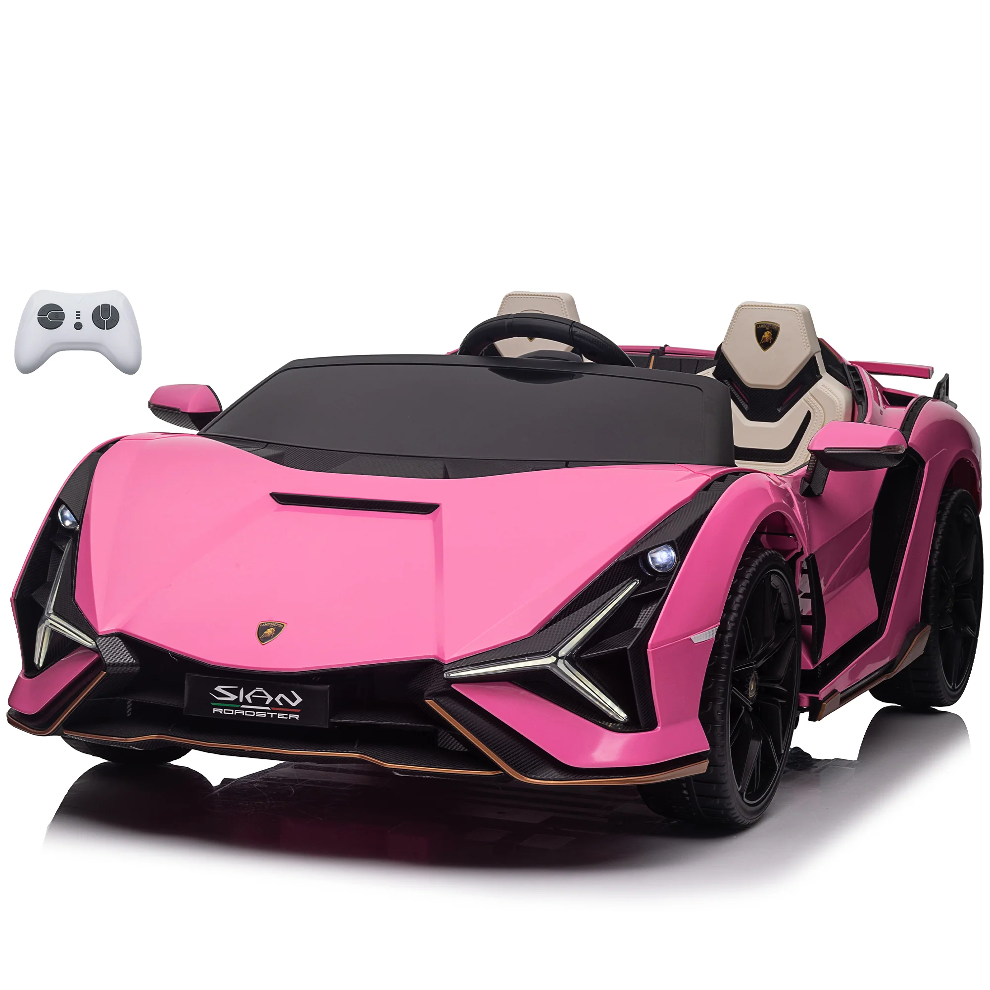 Lamborghini SIAN 24V 2 Seater Ride on Car for Kids with 4WD, Remote Control, EVA Wheels, Open Doors, Storage, Leather Seat, LED Lights & Music - Image 8