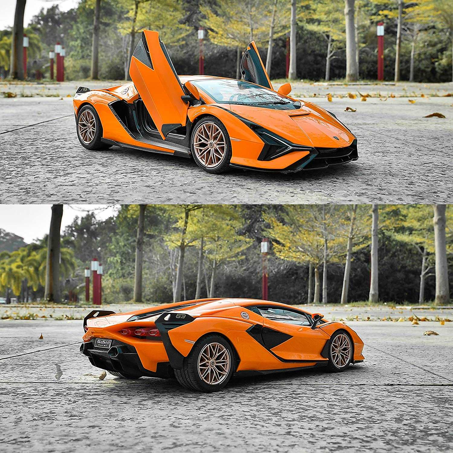 Lamborghini SIAN FKP 37 RC Car 1/14 Scale Licensed Remote Control Toy Car with Open Doors and Working Lights by Rastar - Image 11