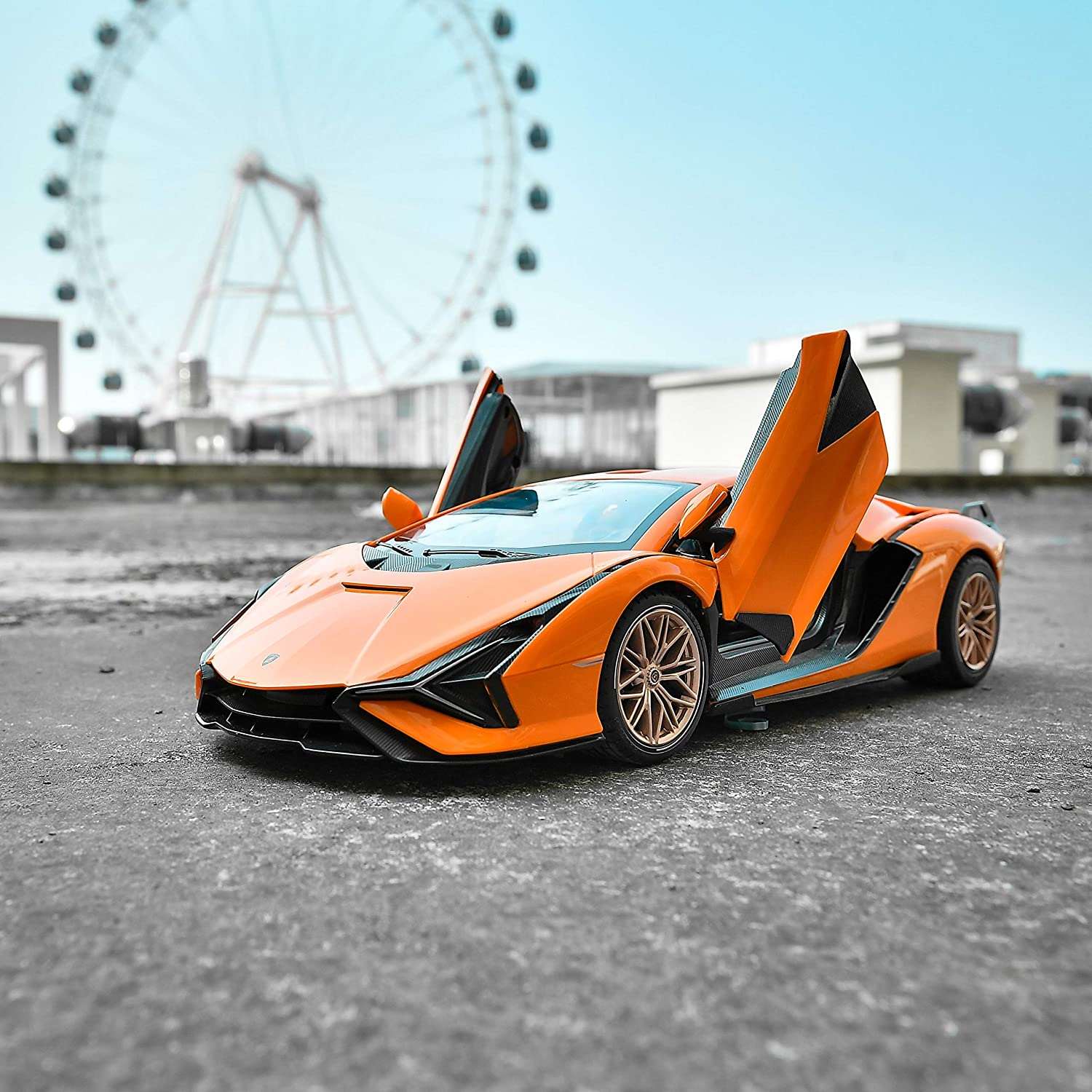 Lamborghini SIAN FKP 37 RC Car 1/14 Scale Licensed Remote Control Toy Car with Open Doors and Working Lights by Rastar - Image 8