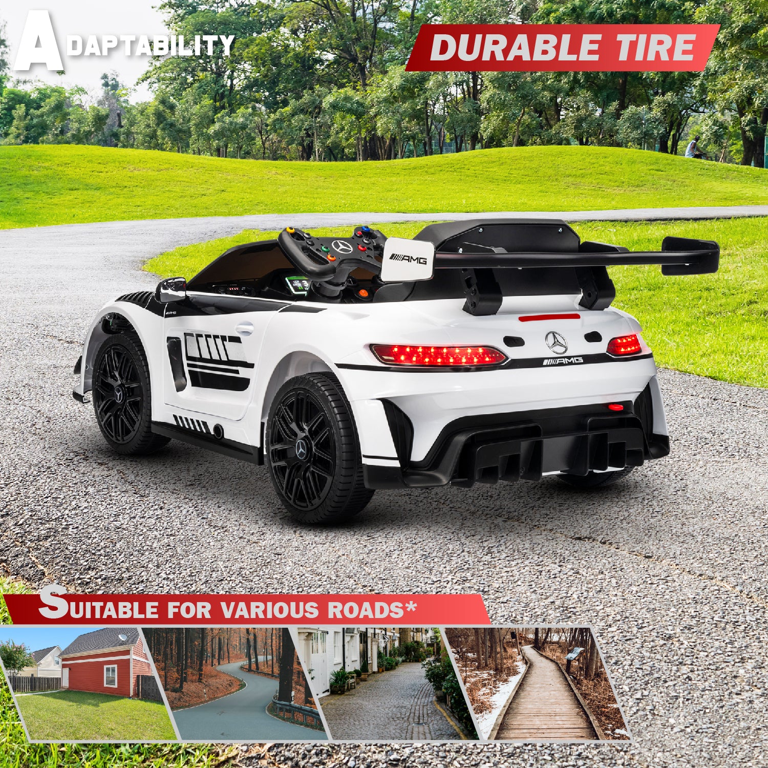 Licensed Mercedes-AMG GT3 24V Kids Ride-On Car with Remote - Image 5