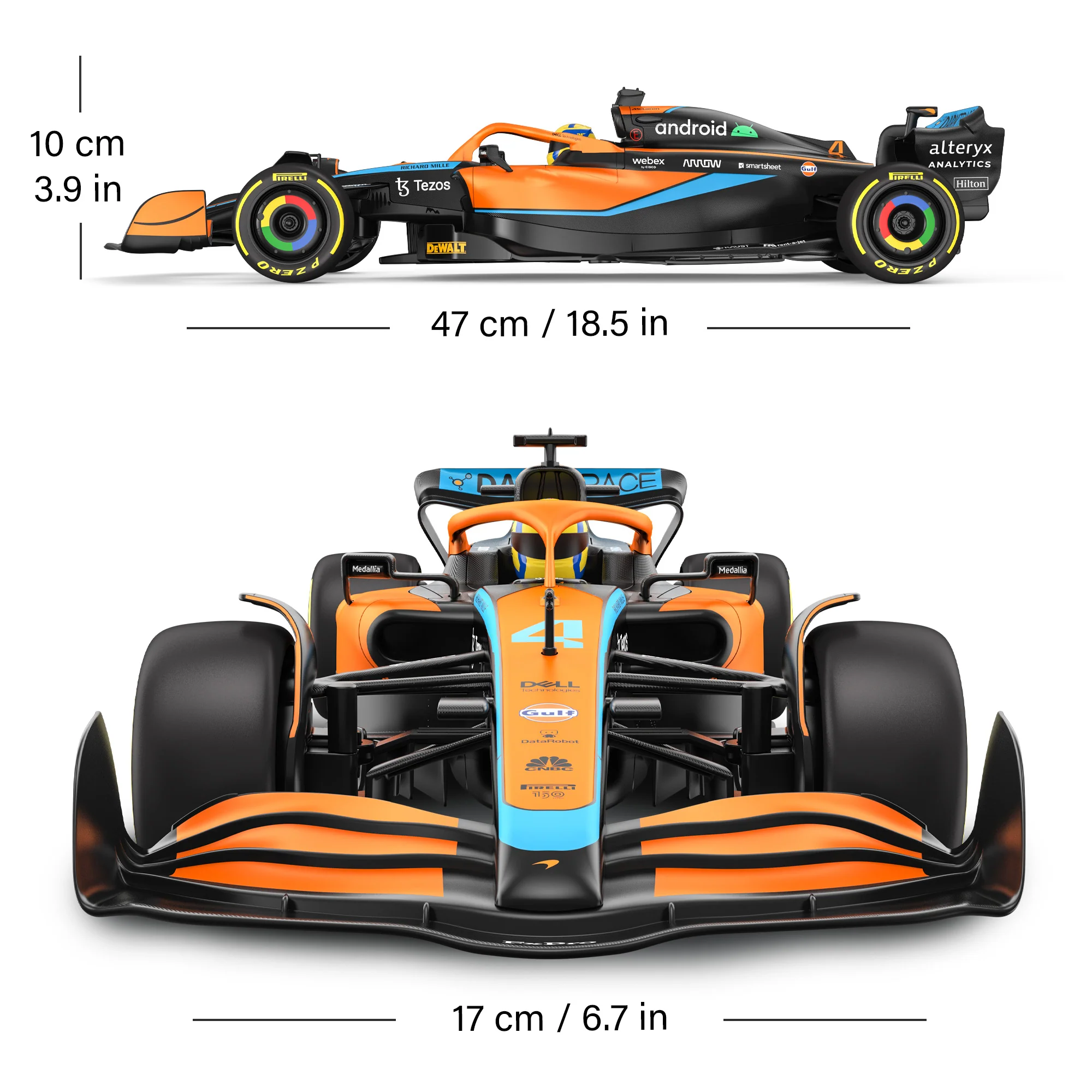 McLaren F1 MCL36 RC Car 1/12 Scale Licensed Remote Control Toy Car, Official F1 Merchandise by Rastar - Image 3