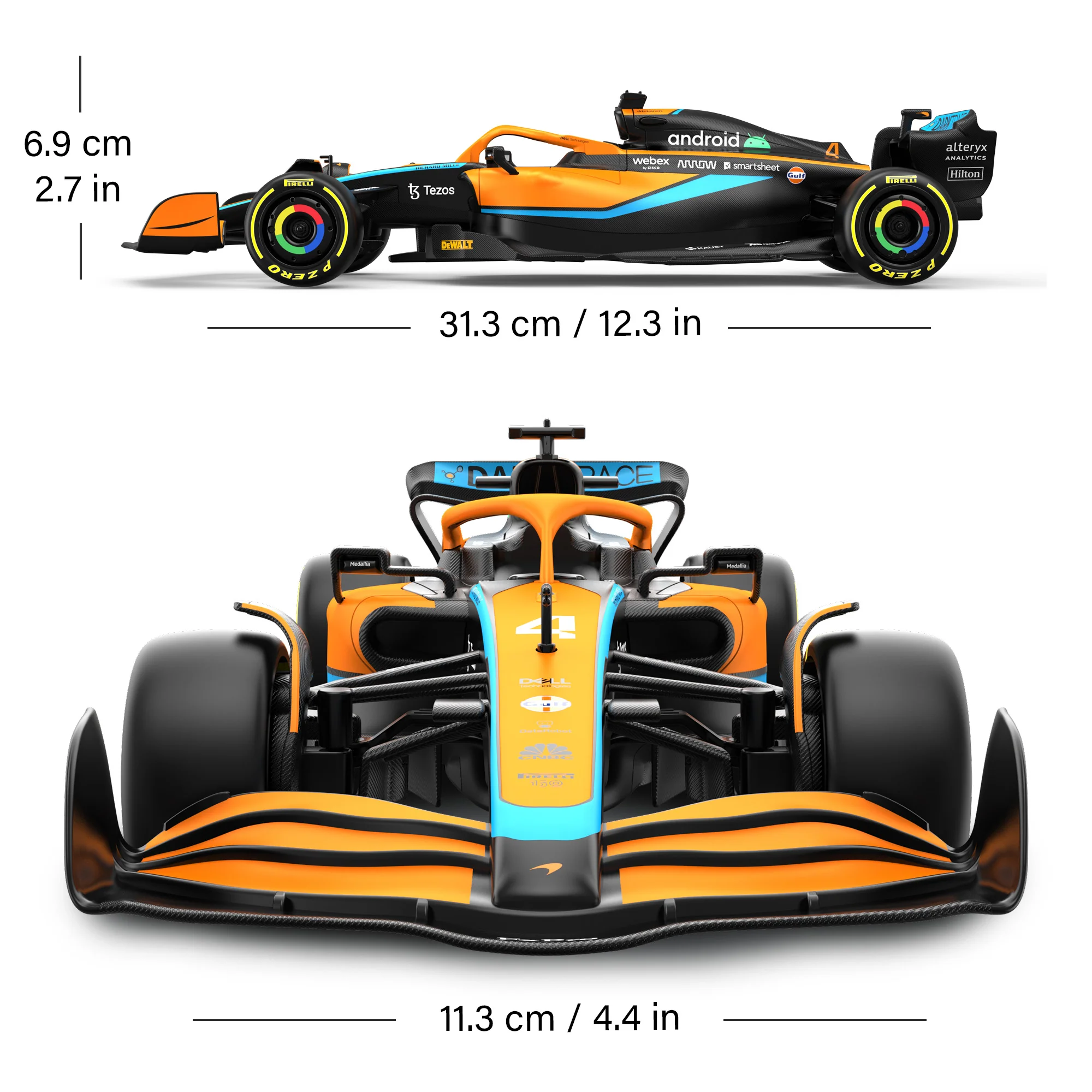 McLaren F1 MCL36 RC Car 1/18 Scale Licensed Remote Control Toy Car, Official F1 Merchandise by Rastar - Image 4
