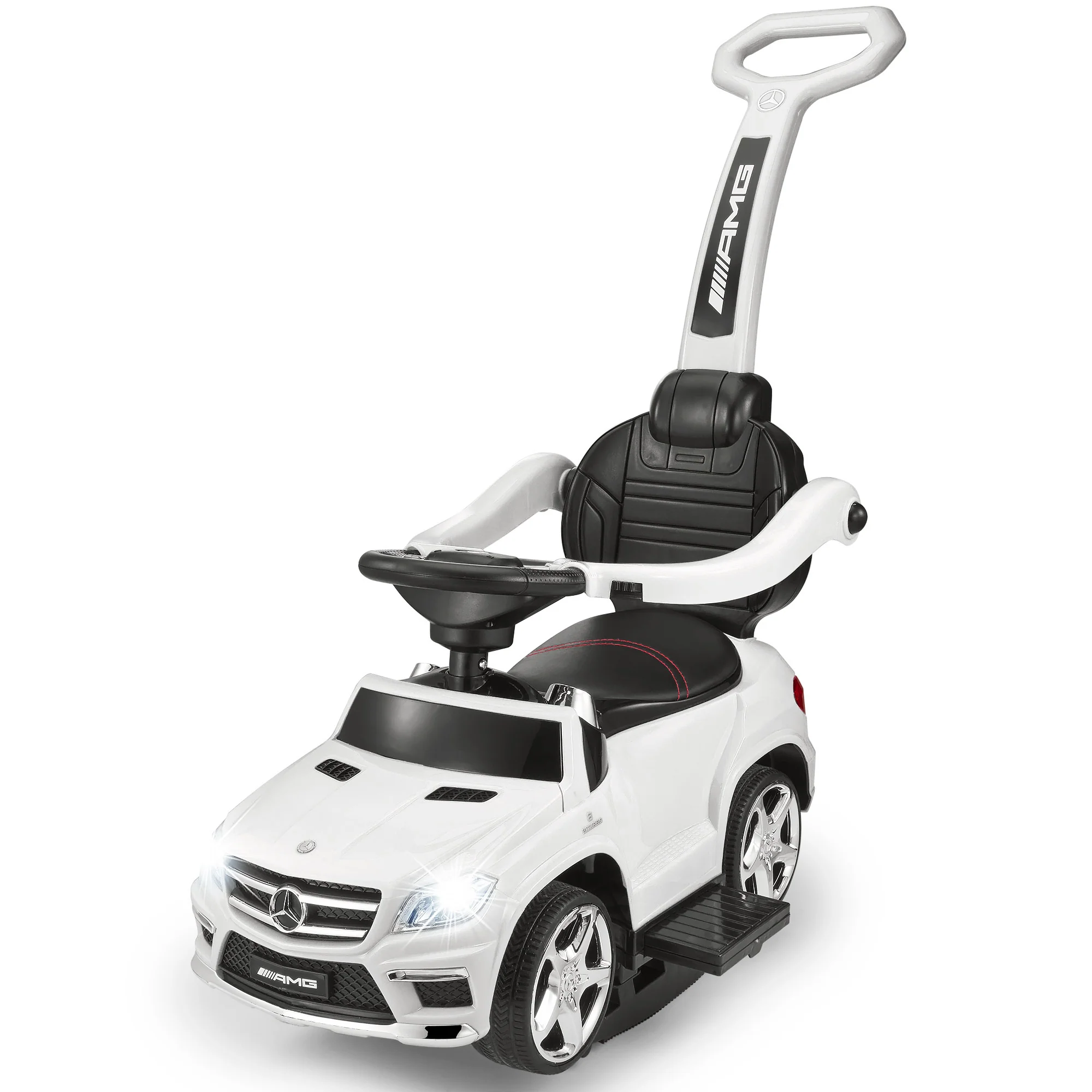 Mercedes-Benz AMG GL63 4-in-1 Kids Ride-On Car with Push Bar, LED Lights, and MP3 Player, Licensed