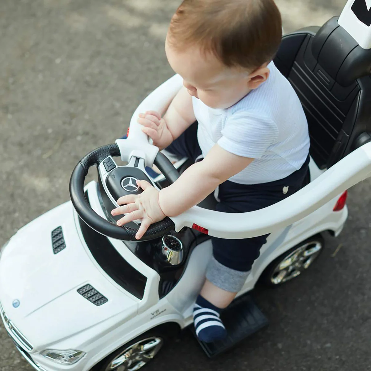Mercedes-Benz AMG GL63 4-in-1 Kids Ride-On Car with Push Bar, LED Lights, and MP3 Player, Licensed - Image 10