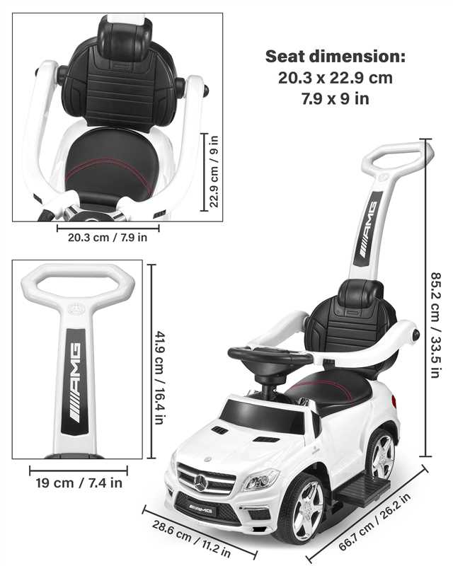 Mercedes-Benz AMG GL63 4-in-1 Kids Ride-On Car with Push Bar, LED Lights, and MP3 Player, Licensed - Image 5