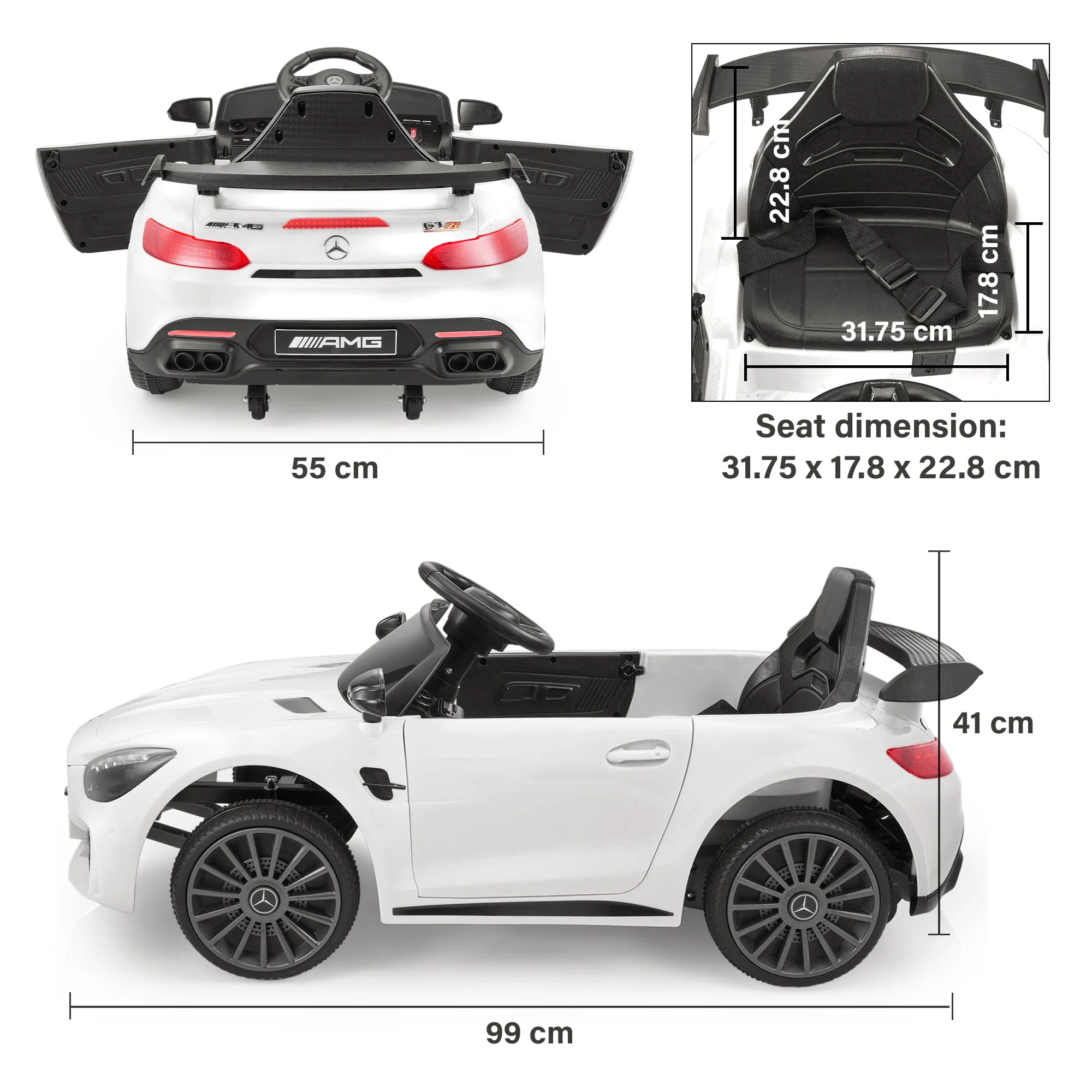 Mercedes-Benz AMG GTR 12V Ride on Car with Remote Control, Licensed - Image 5