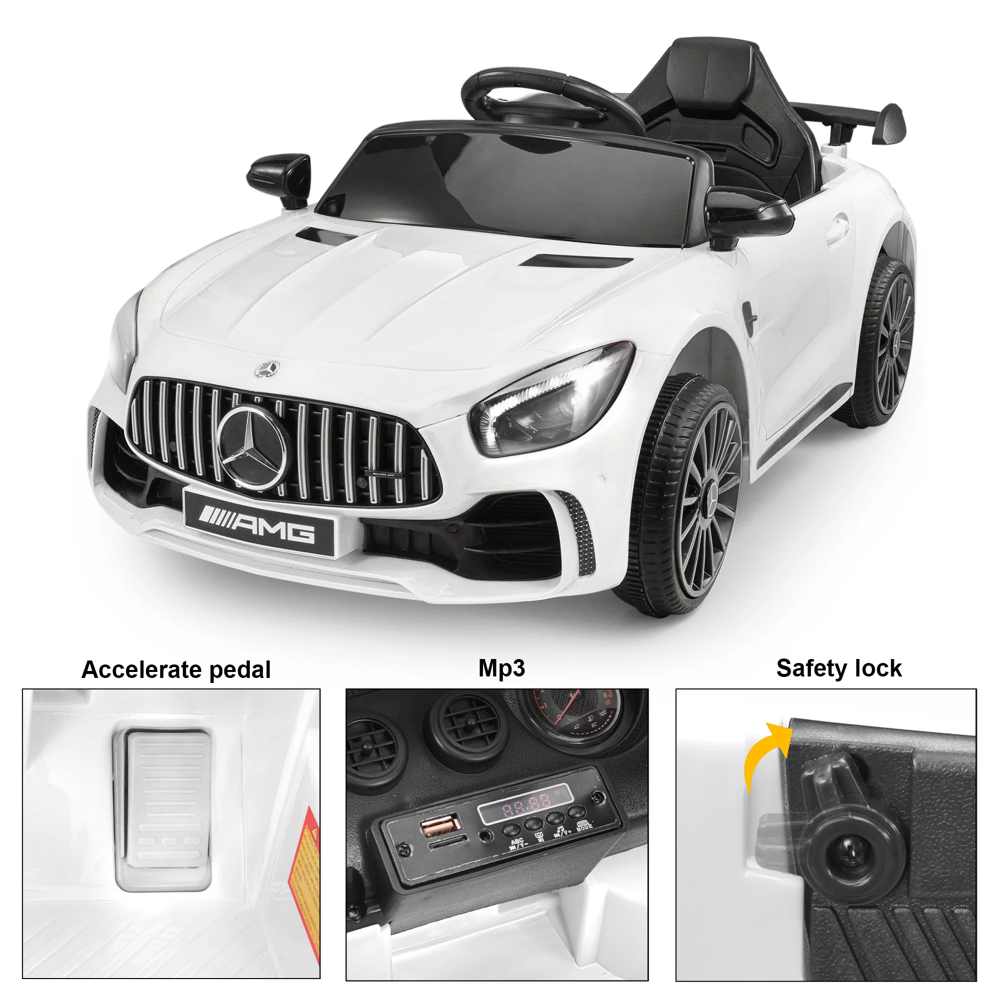 Mercedes-Benz AMG GTR 12V Ride on Car with Remote Control, Licensed - Image 6