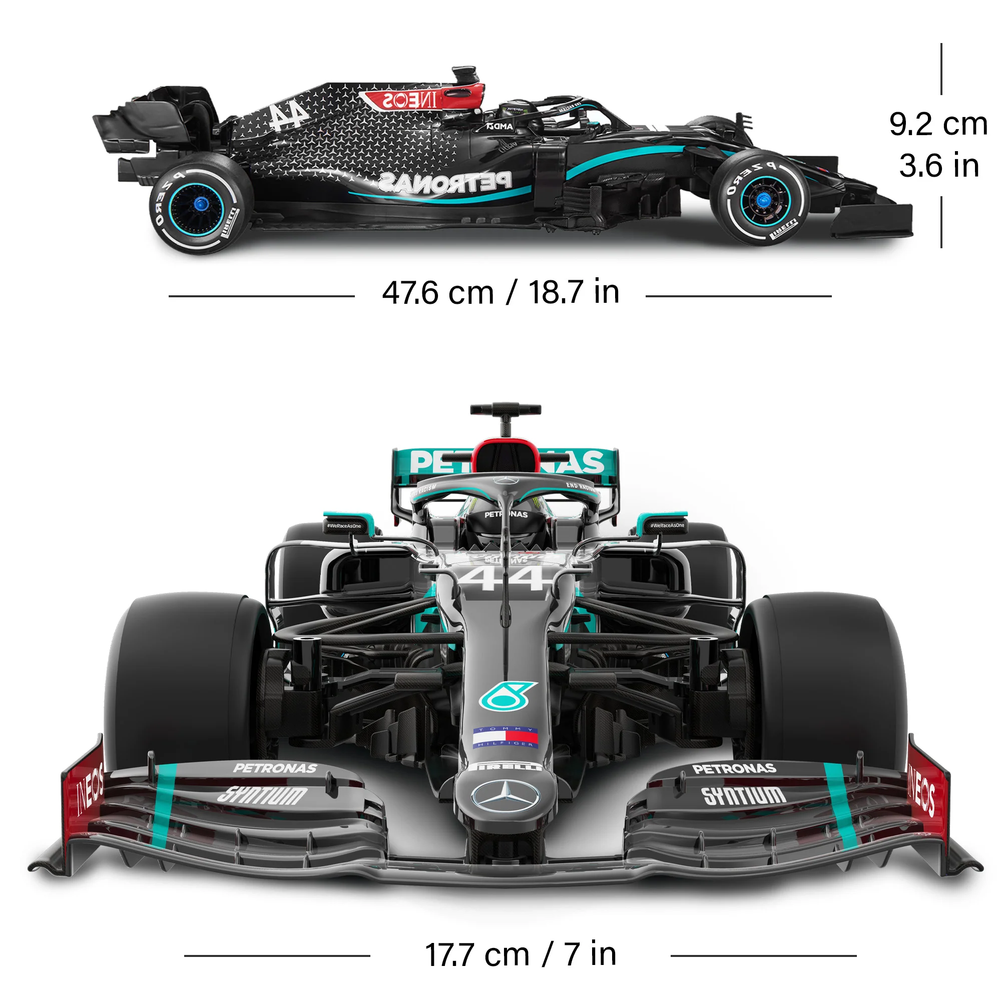 Mercedes-Benz F1 W11 EQ Performance 1/12 Scale Licensed Remote Control Toy Car, Official F1 Merchandise by Rastar - Image 3