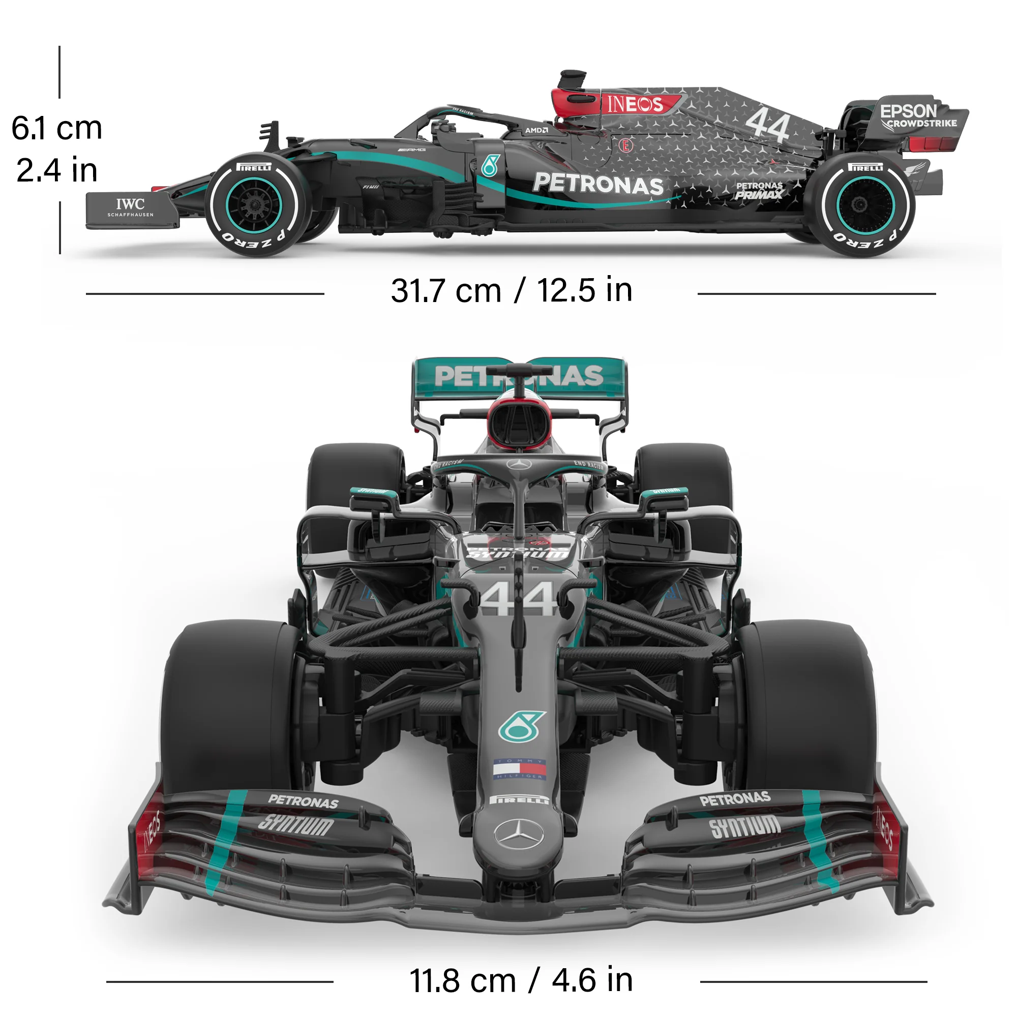 Mercedes-Benz F1 W11 EQ Performance 1/18 Scale Licensed Remote Control Toy Car, Official F1 Merchandise by Rastar - Image 4