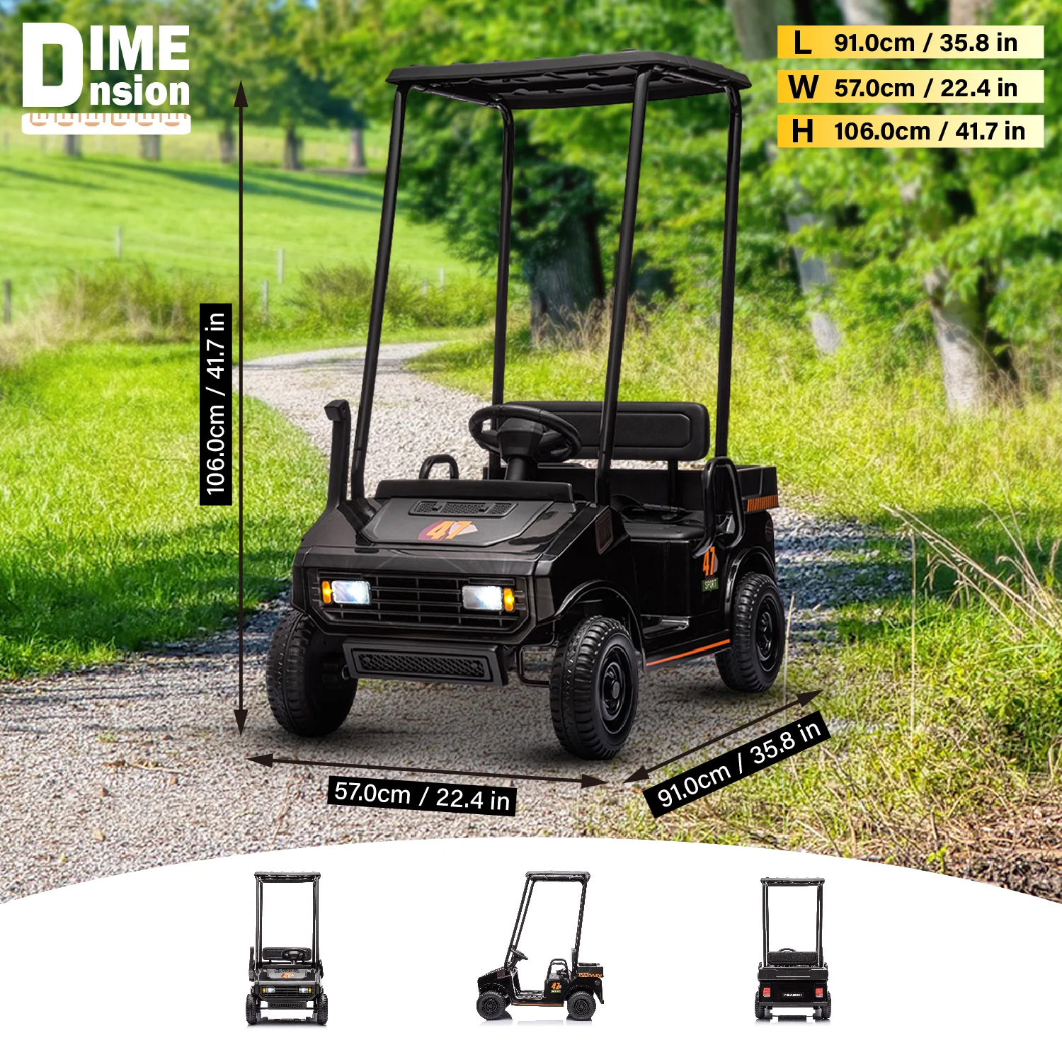 Mini Golf Pro: 24V Kids Ride-On Golf Kart with Remote - Image 3