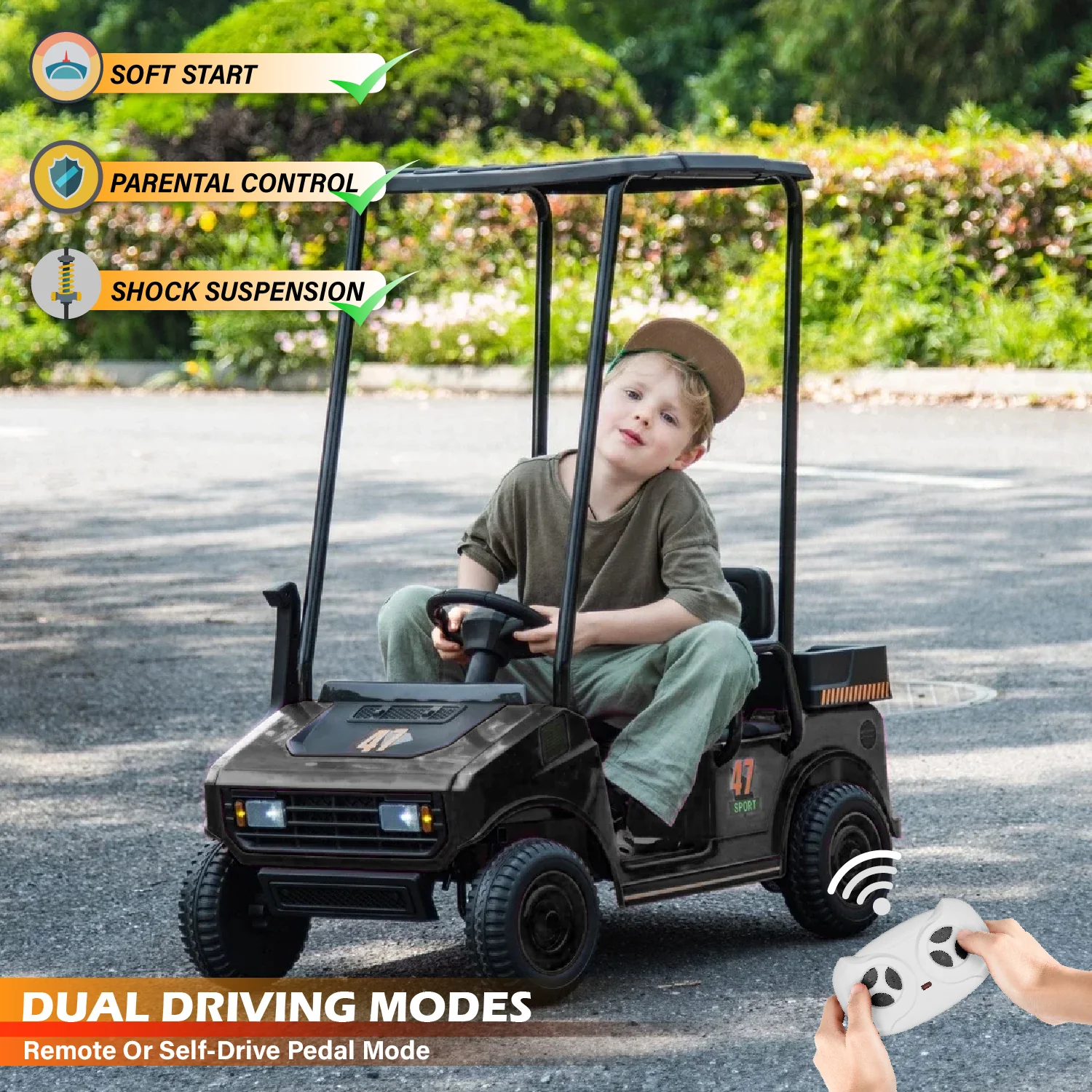 Mini Golf Pro: 24V Kids Ride-On Golf Kart with Remote - Image 7