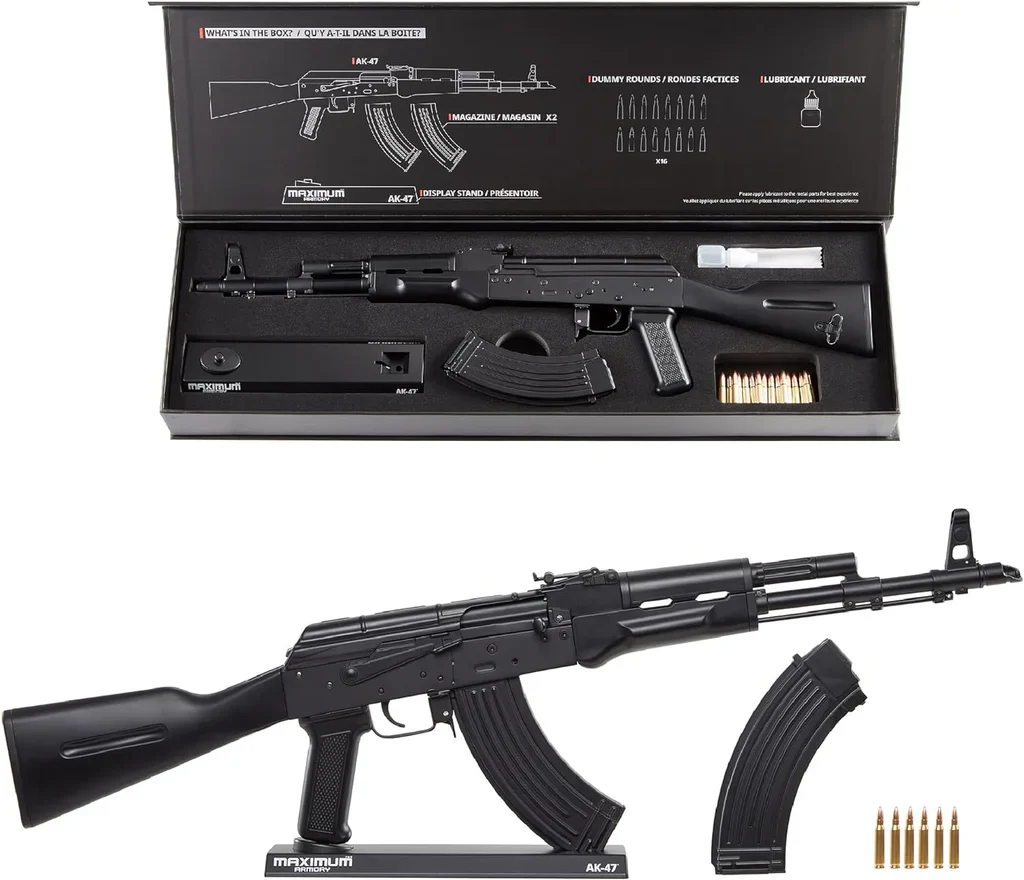 1:1.67 Scale Miniature AK47 Diecast Metal Model - Black