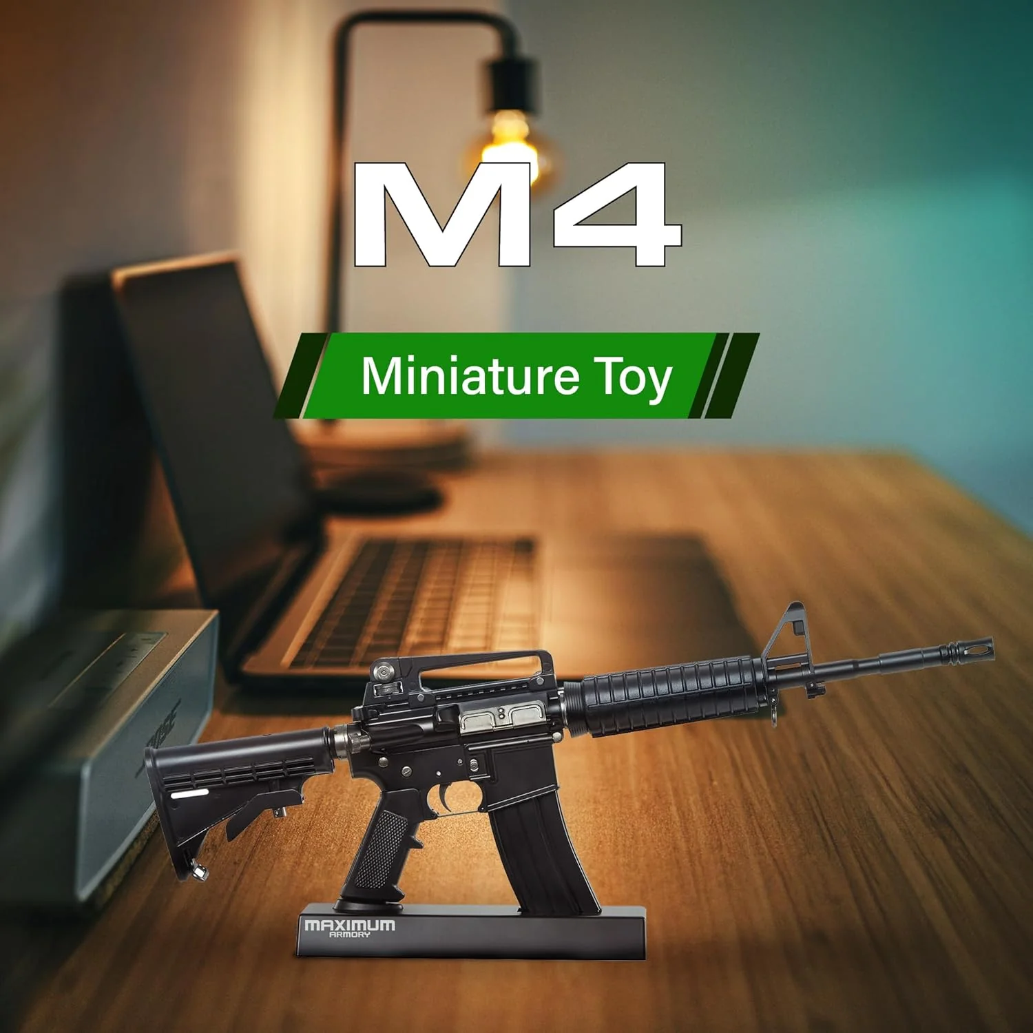 1:1.67 Scale Miniature M4A1 Diecast Metal Model - Black - Image 2
