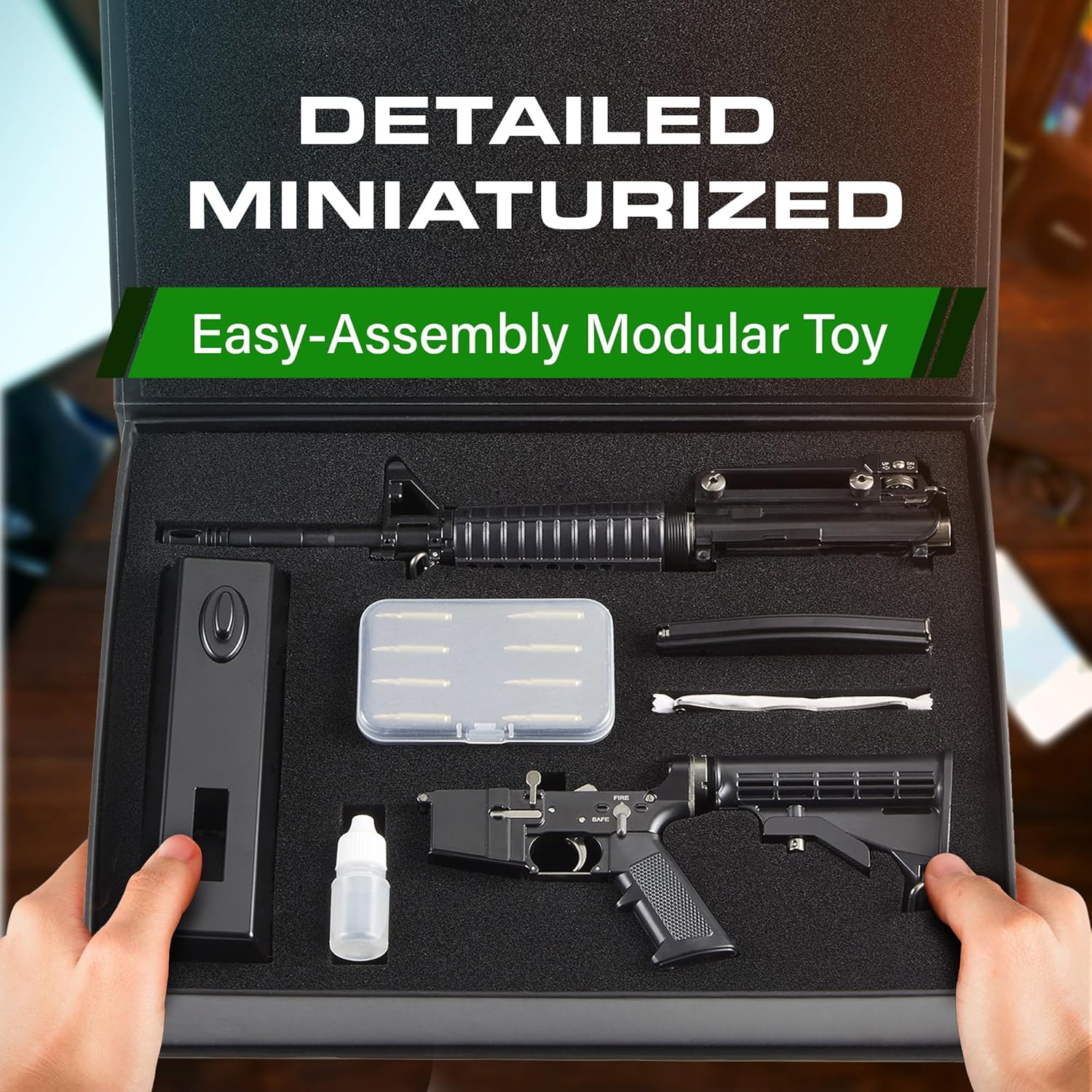 1:1.67 Scale Miniature M4A1 Diecast Metal Model - Black - Image 4