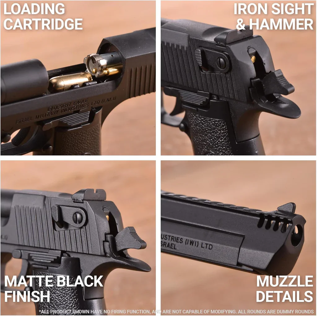 1:2.05 Scale Miniature Desert Eagle Diecast Metal Model - Black - Image 5