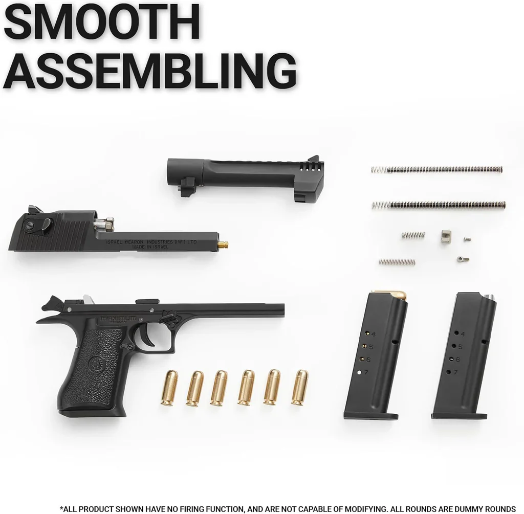 1:2.05 Scale Miniature Desert Eagle Diecast Metal Model - Black - Image 7