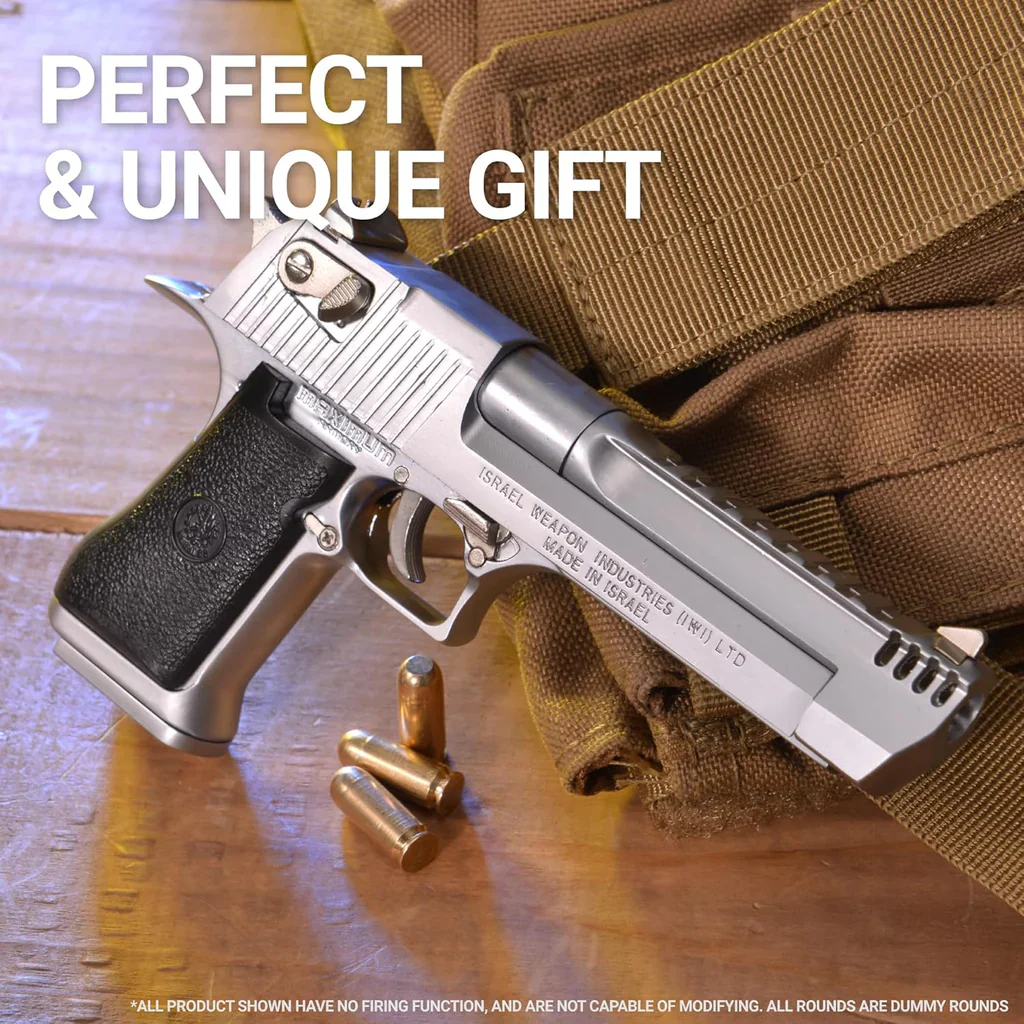 1:2.05 Scale Miniature Desert Eagle Diecast Metal Model - Silver - Image 2