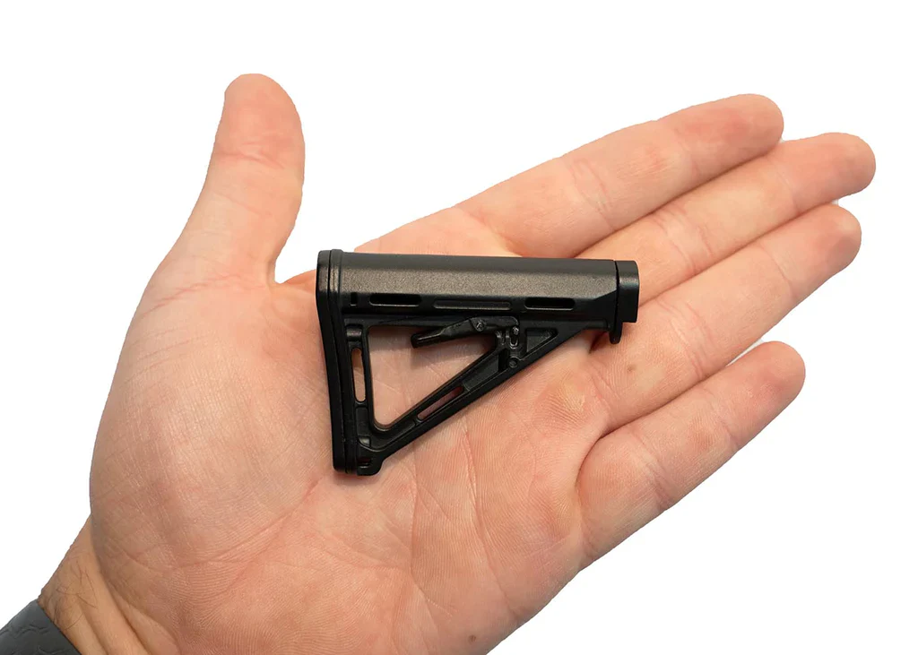 Miniature 1:3 Scale Model Mini Milspec Adjustable AR15 Stock Diecast Metal Building Kit Attachment - Image 2
