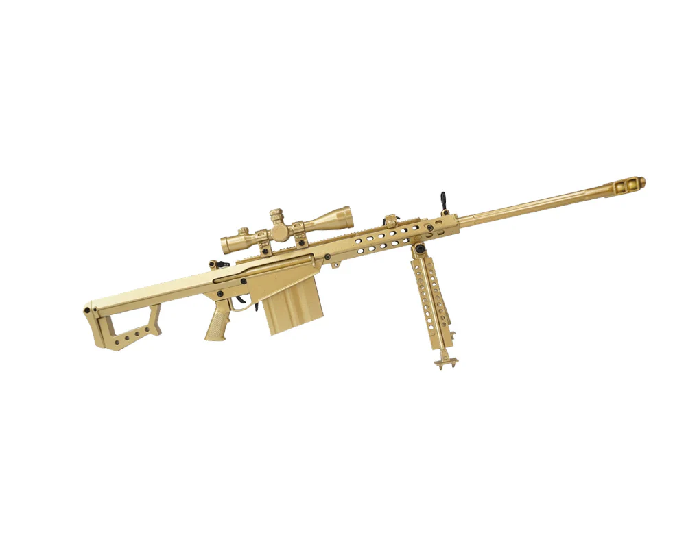 Miniature 1:3 Scale Model Mini .50cal BARRETT Modal 82A1 Diecast Metal Building Kit - Gold