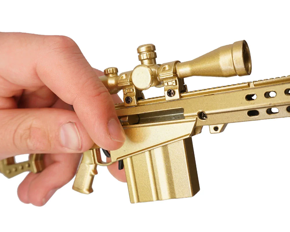 Miniature 1:3 Scale Model Mini .50cal BARRETT Modal 82A1 Diecast Metal Building Kit - Gold - Image 3