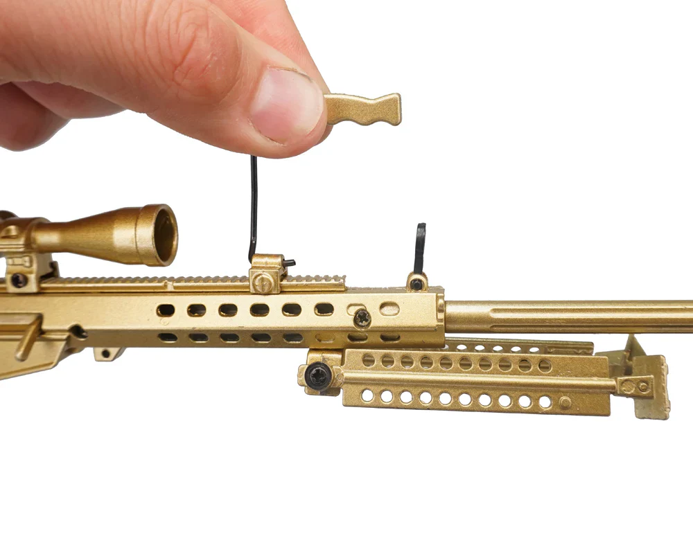 Miniature 1:3 Scale Model Mini .50cal BARRETT Modal 82A1 Diecast Metal Building Kit - Gold - Image 4