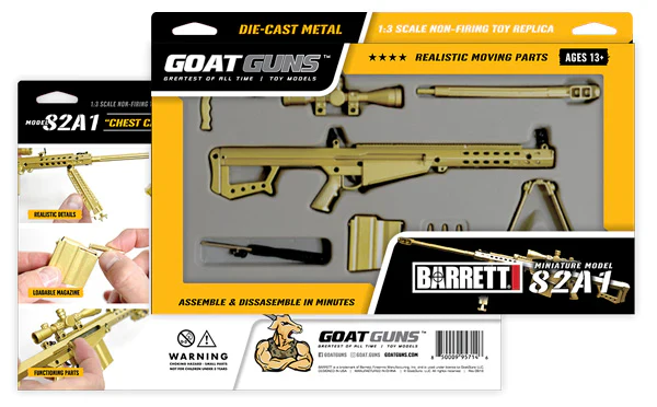 Miniature 1:3 Scale Model Mini .50cal BARRETT Modal 82A1 Diecast Metal Building Kit - Gold - Image 6