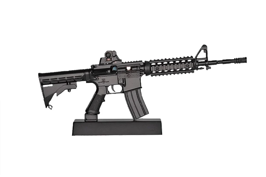 Miniature 1:3 Scale Model Mini AR-15 Diecast Metal Building Kit - Black