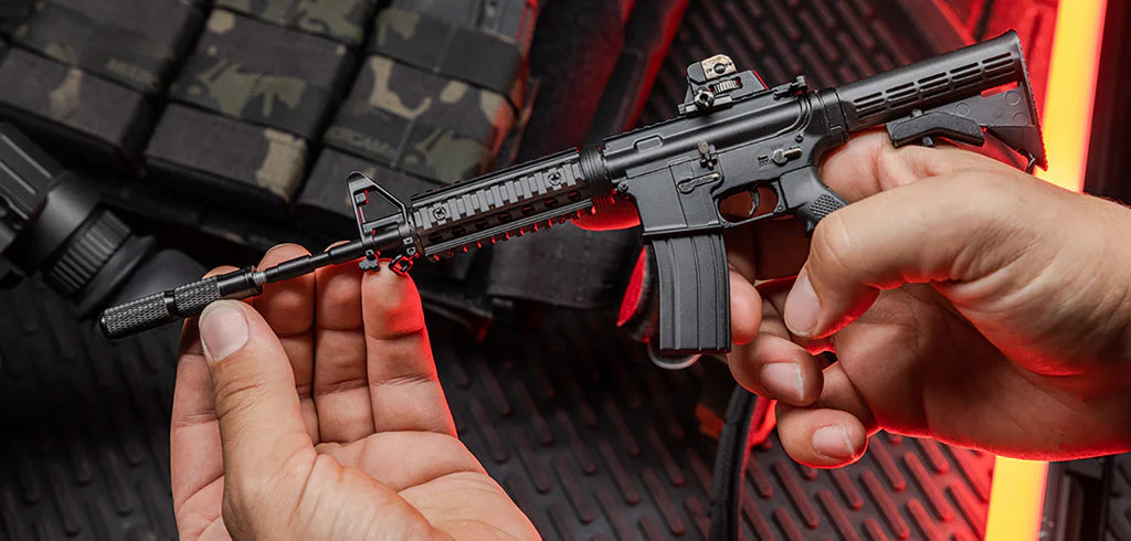 Miniature 1:3 Scale Model Mini AR-15 Diecast Metal Building Kit - Black - Image 2