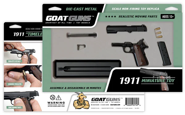 Miniature 1:2.5 Scale Model Mini 1911 Model Diecast Metal Building Kit - Black - Image 4