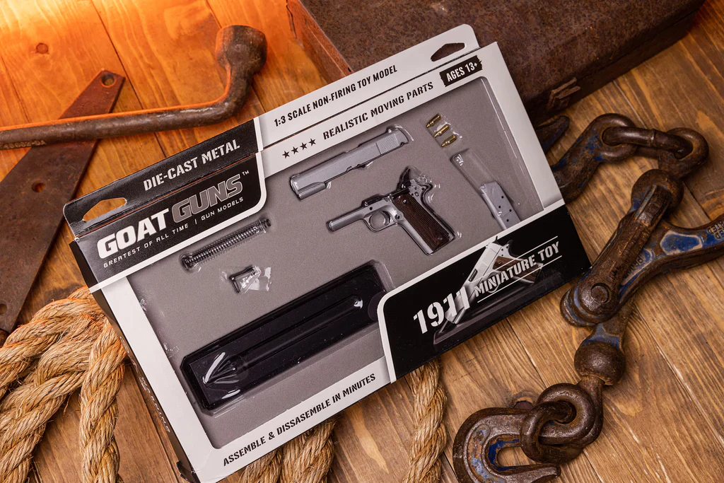 Miniature 1:2.5 Scale Model Mini 1911 Model Diecast Metal Building Kit - Silver - Image 2